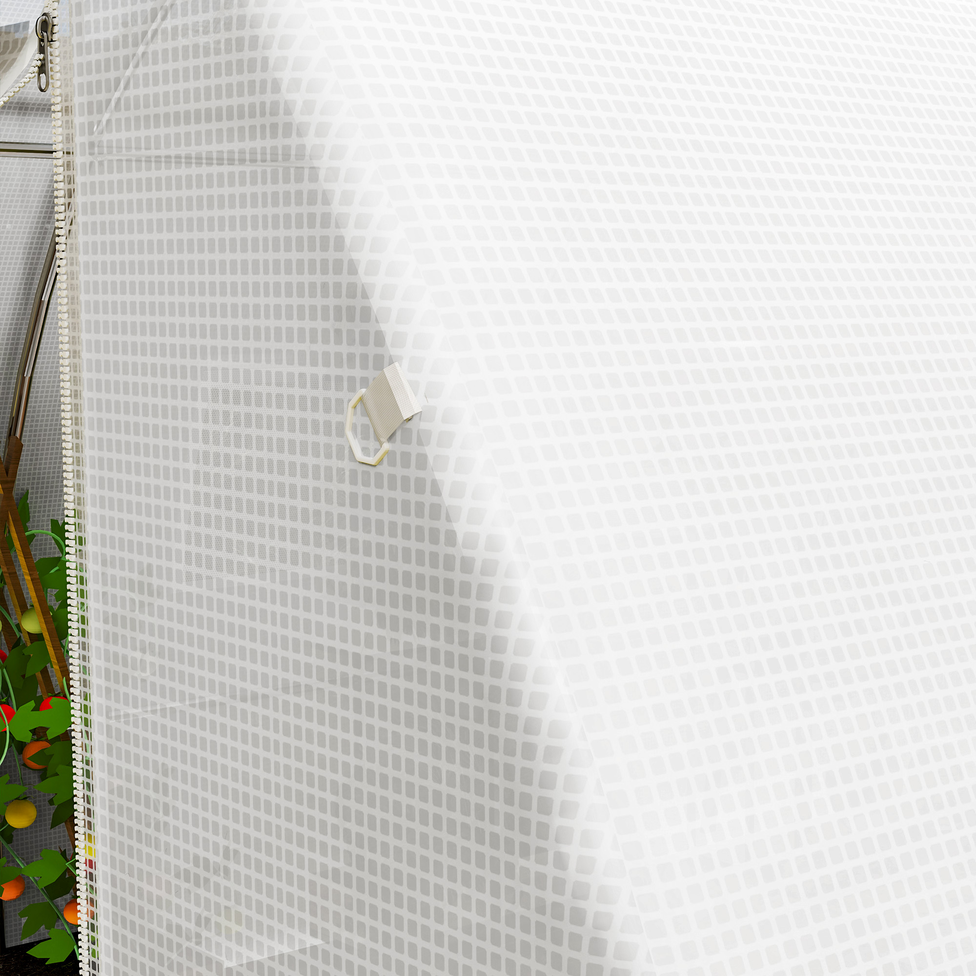 Outsunny 4 x 3 x 2m Polytunnel Greenhouse Replacement Cover ONLY Winter Garden Plant PE Cover for Tunnel Walk-in Greenhouse with Roll-up Windows Door Outdoor, White 8
