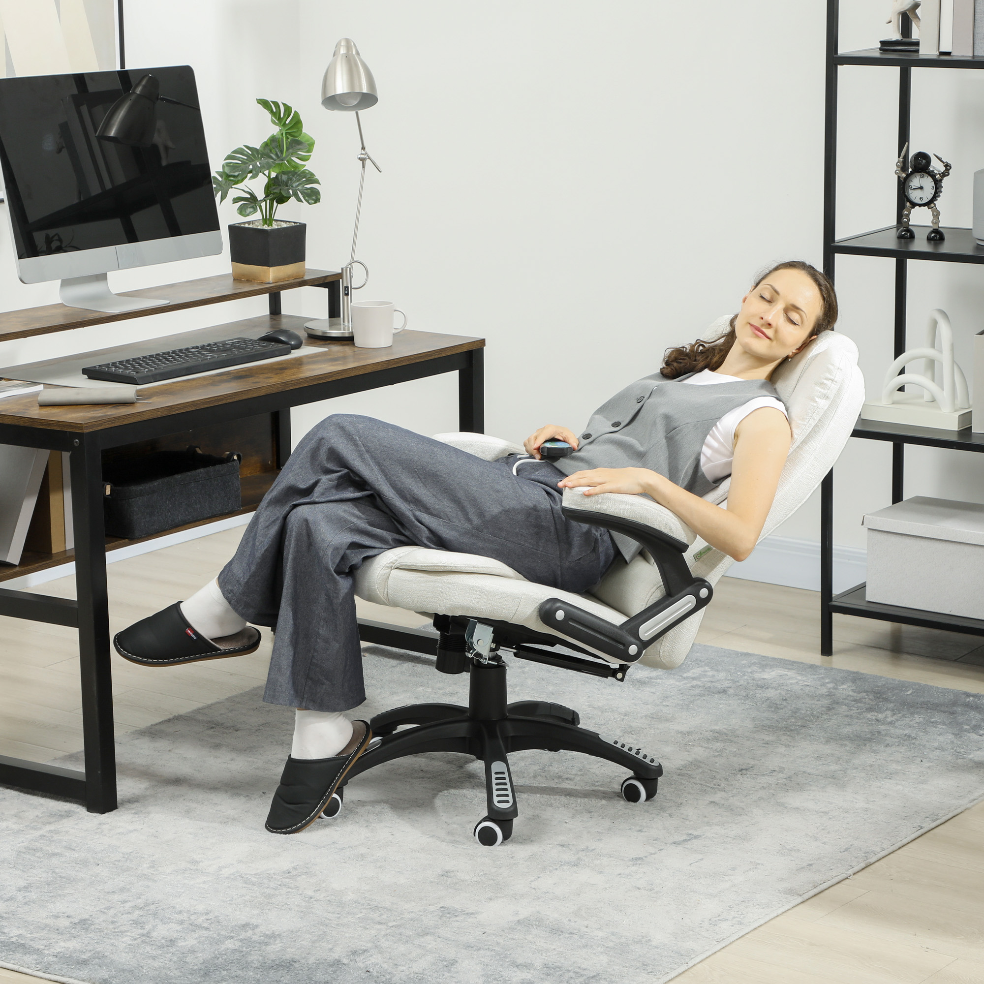 Vinsetto Bürostuhl mit Vibrationsmassage, Ergonomisch Schreibtischstuhl mit günstig online kaufen