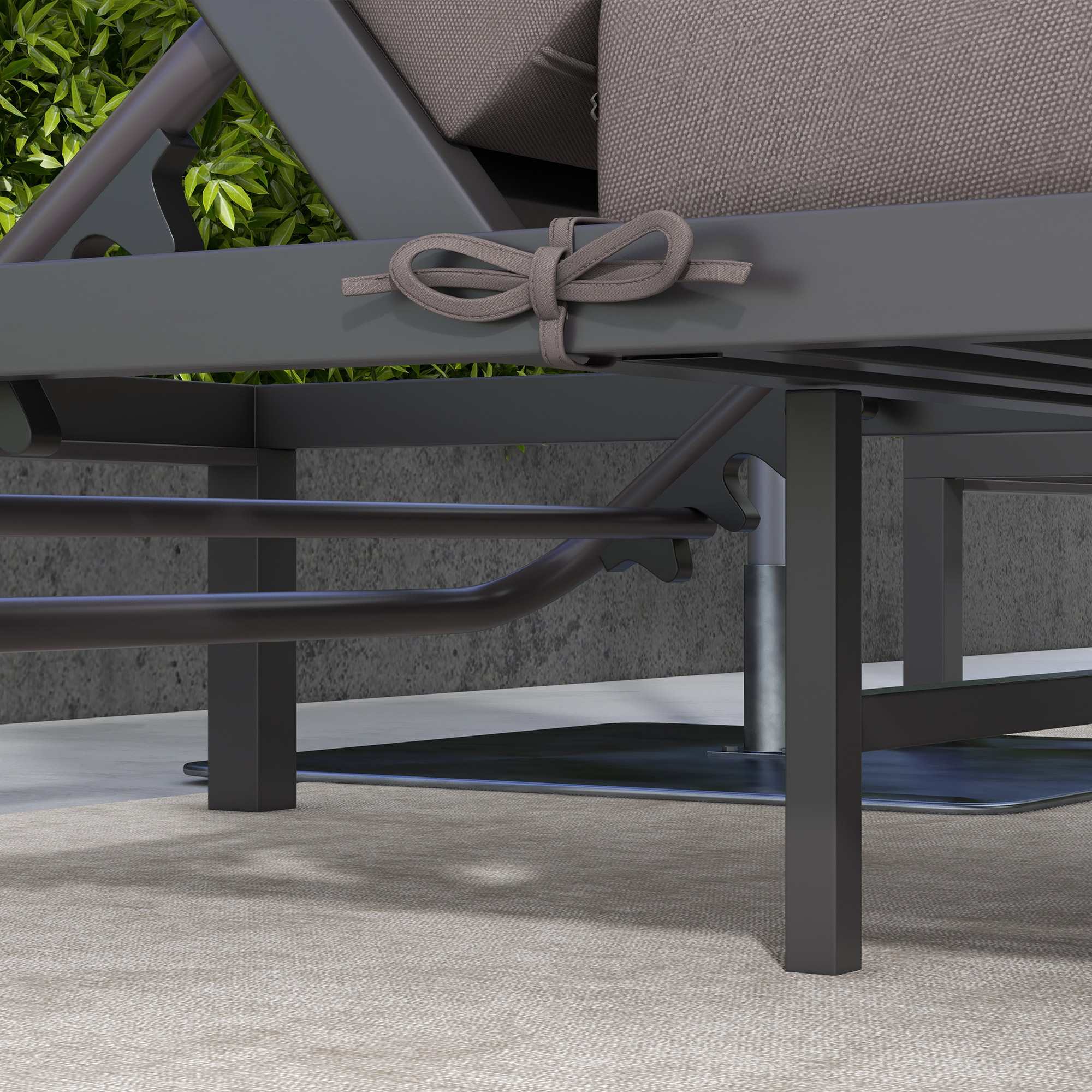 Outsunny Three-Piece Aluminium Lounger Set, with Reclining Backs 8