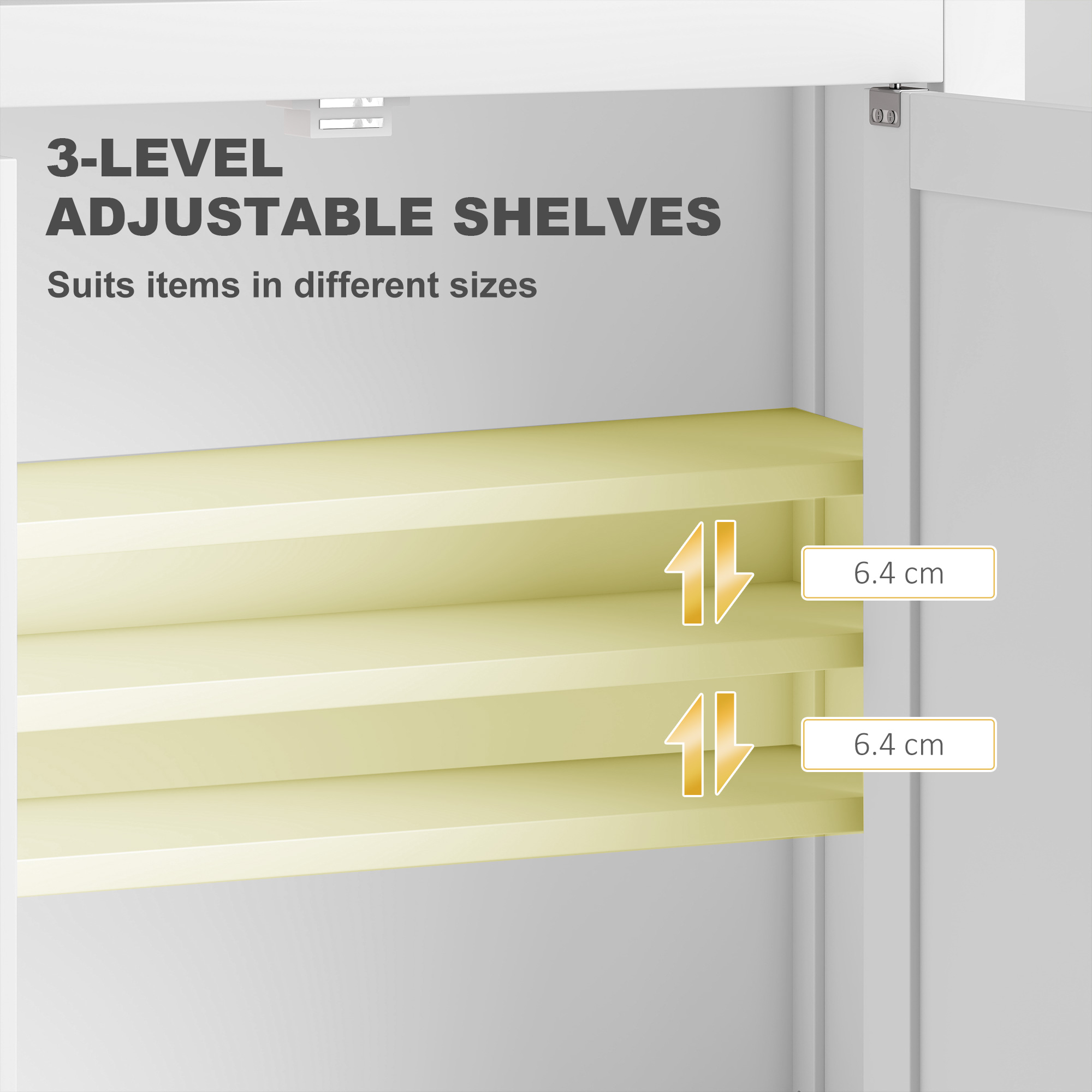 HOMCOM Bathroom Wall Cabinet with Adjustable Shelves White 5
