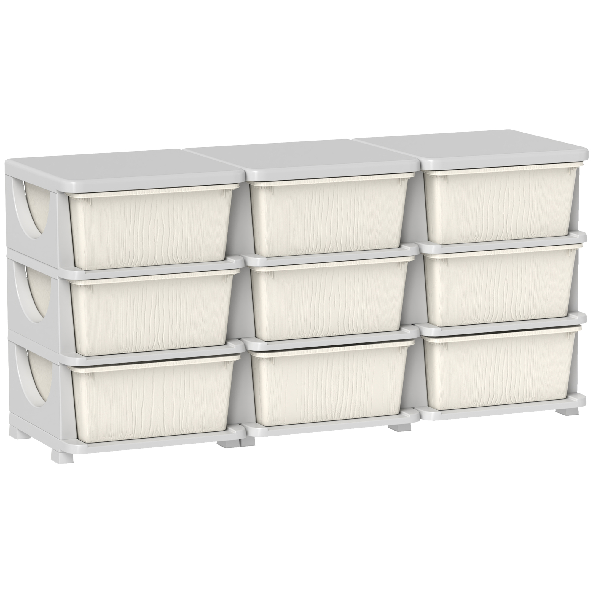 HOMCOM Kids Storage Unit, with Nine Drawers - Cream from Aosom