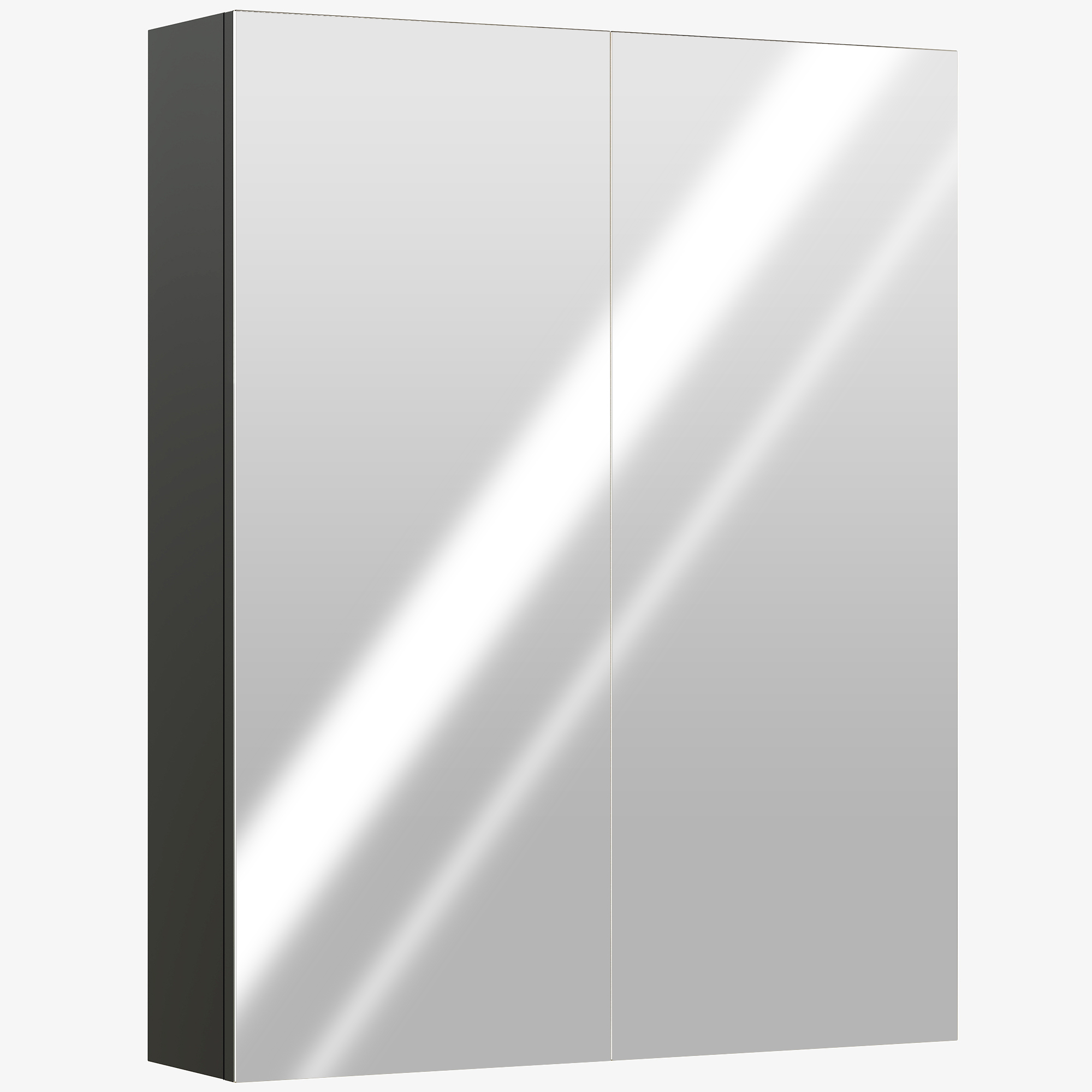 HOMCOM Armario Colgante de Baño 2 Puertas con Espejo y 2 Estantes Internos en MDF, 60x15x75 cm, Negro