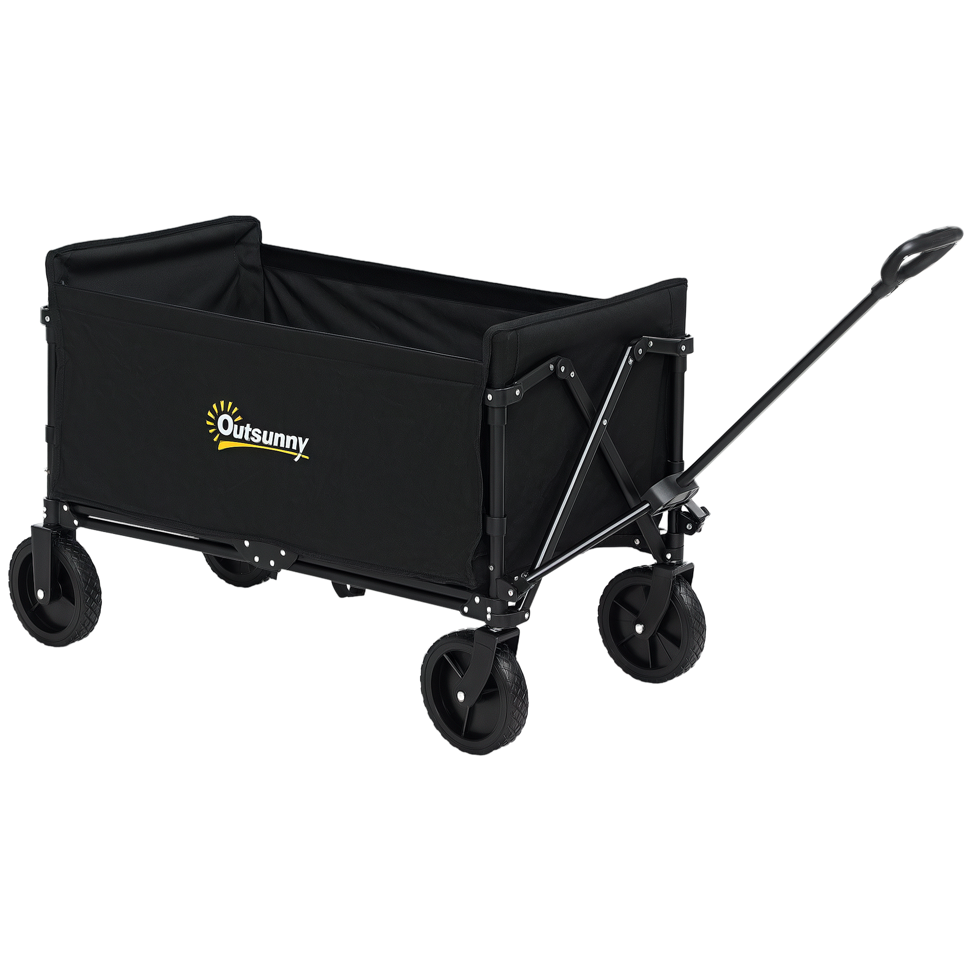 Carrello da giardino pieghevole per il trasporto, 80 kg, grigio-nero