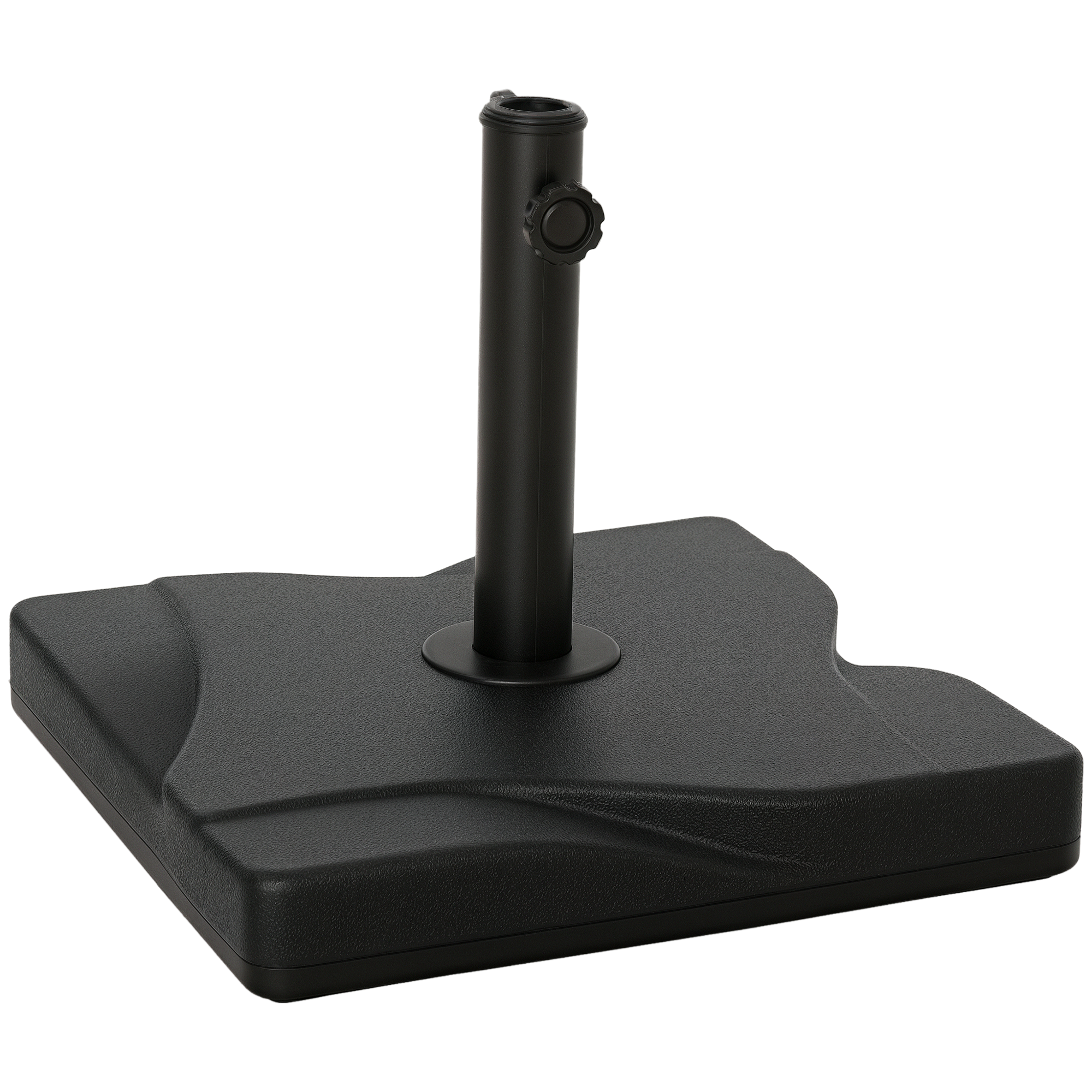 Image of Outsunny Base Ombrellone Quadrata in Plastica, 20kg, per Pali 30-35-38mm, 41.5x41.5x35cm, Sicurezza e Durabilità Aosom006