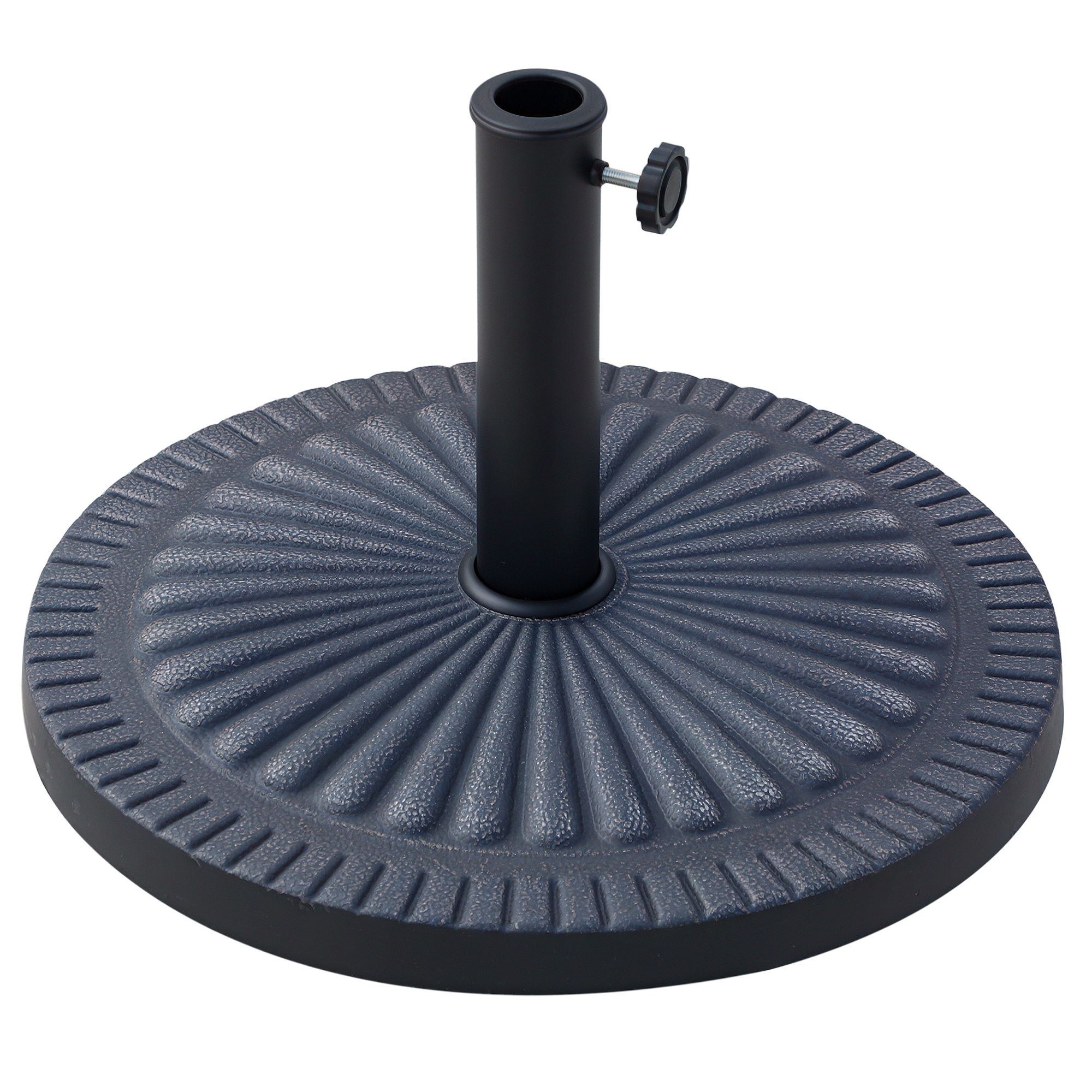 Image of Outsunny Base Ombrellone Rotonda per Pali da Ø3,8-4,8cm con Decorazione e Manopola, Peso 15kg Ø49x32cm Aosom006