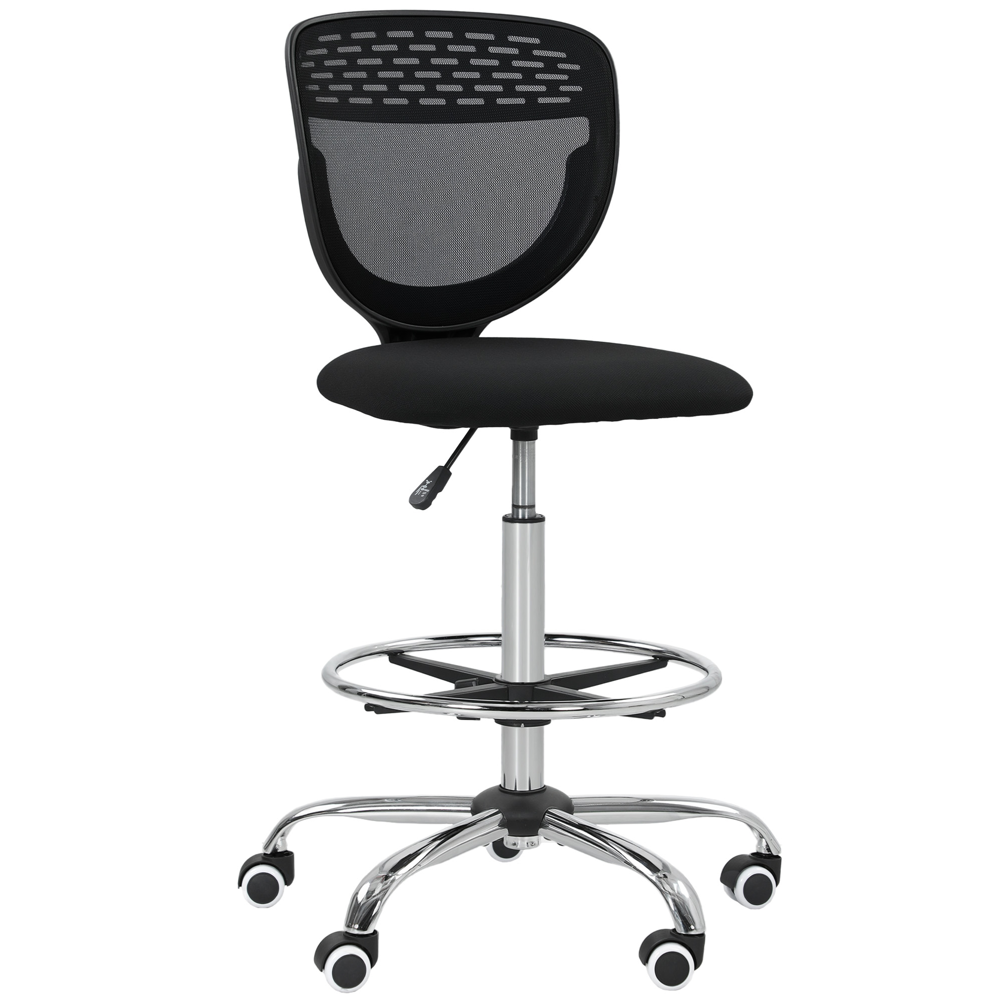 Vinsetto Silla de Oficina, Silla de Trabajo, Silla de Escritorio, ajustable en altura, acolchada, Negro