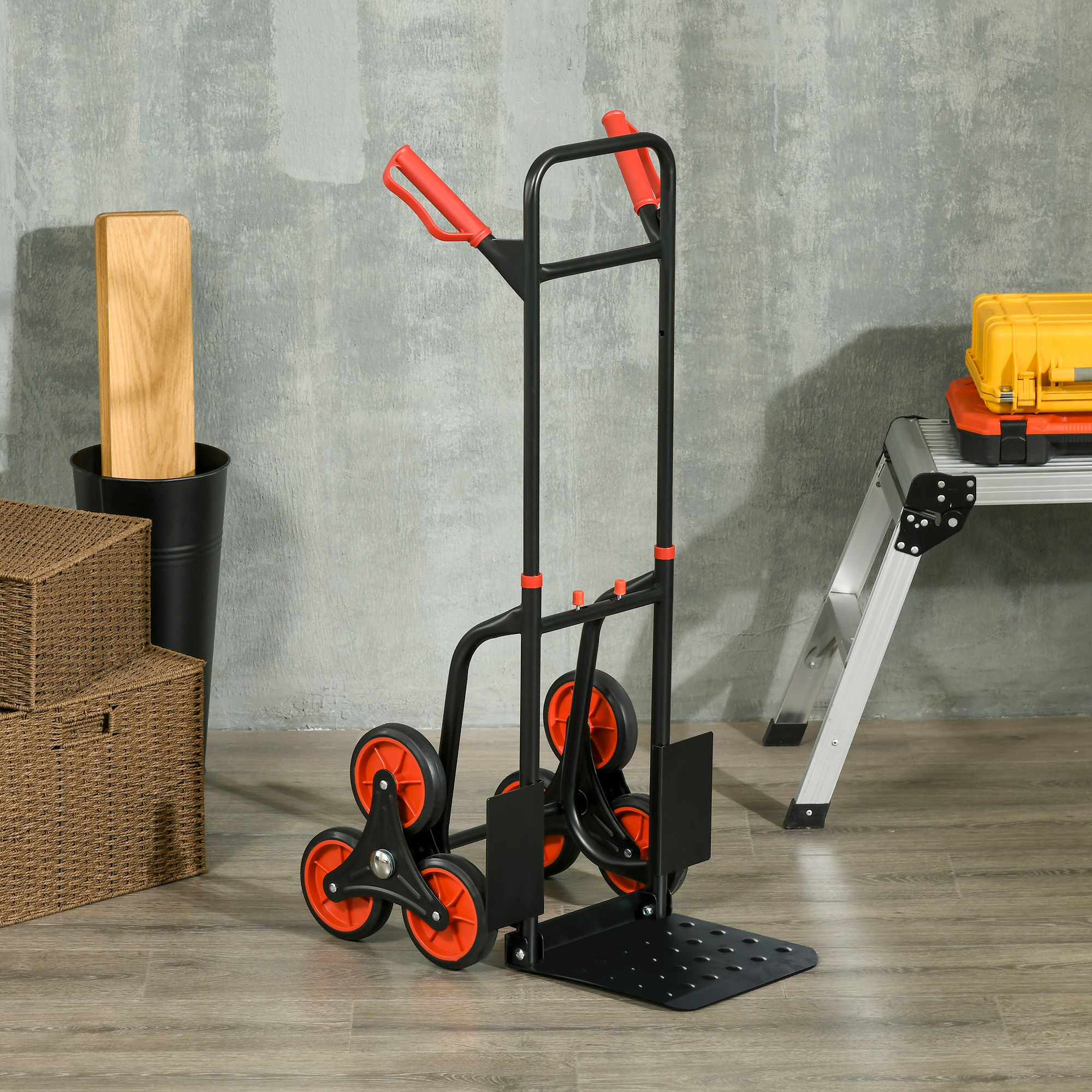 Carrello Pieghevole Leggero 80 Kg – Trolley A Mano Con Ruote In Gomma Solida, Compatto Per Acquisti E Magazzino