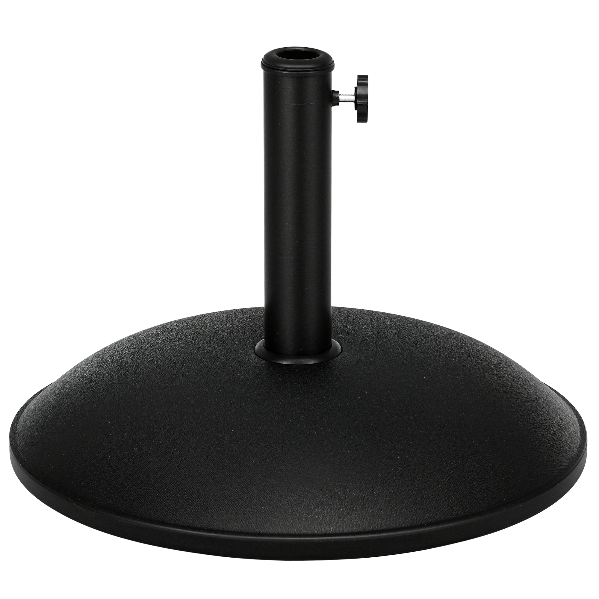 Outsunny Pied de Parasol Rond Base de lestage Parasol Ø 45 x 36H cm Poids Net 20 Kg Ciment PVC Gris Noir