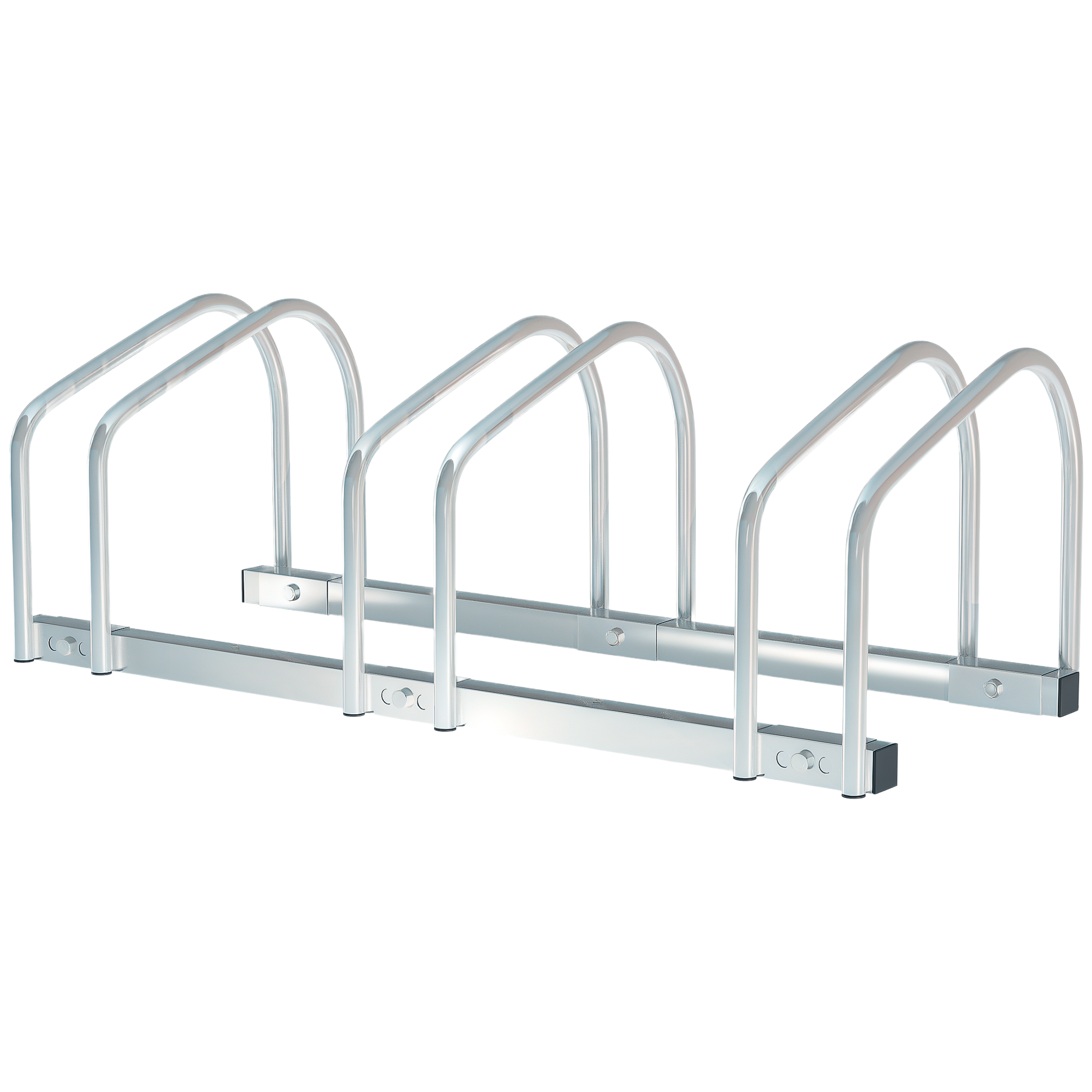 HOMCOM Râtelier à Vélos 3 Places Galvanisé Rangement Multi-Vélos Argent 76x33x27 cm Aosom France