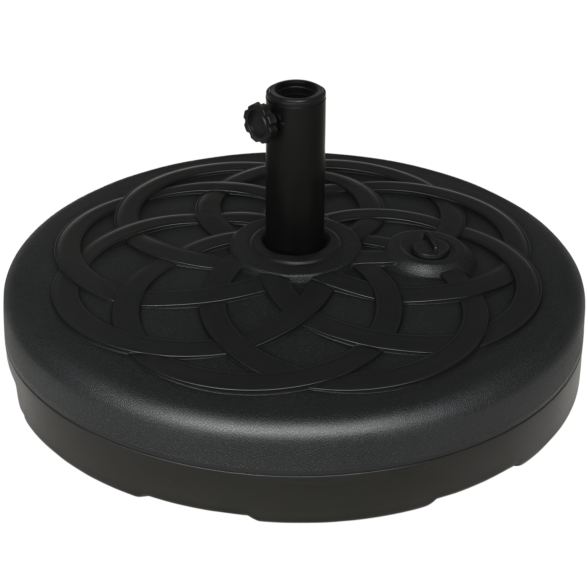 Image of Outsunny Base per Ombrellone Rotonda in Plastica Riempibile con Acqua e Sabbia per Pali da 38-48 mm, Ø56 cm, Nero006