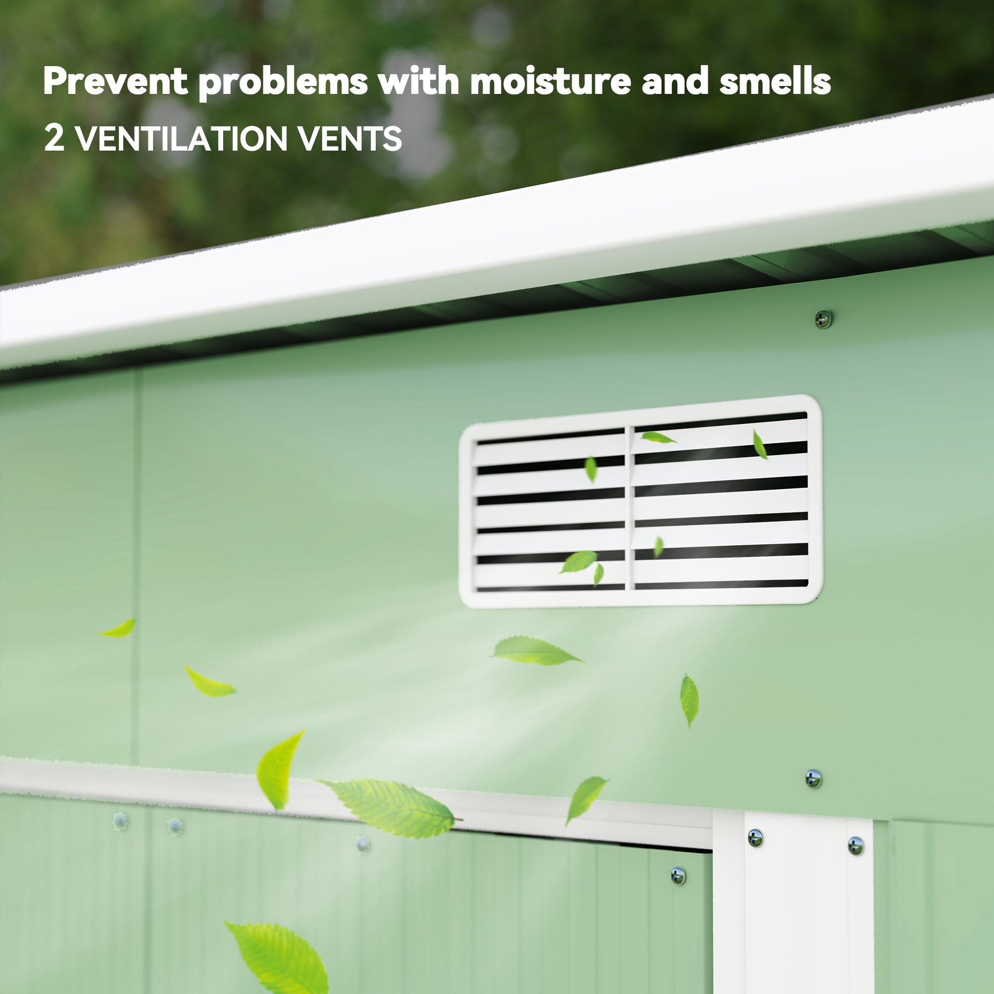 Outsunny 7 x 4ft Outdoor Garden Metal Storage Shed, Tool Storage Box for Backyard, Patio and Lawn, Light Green 7