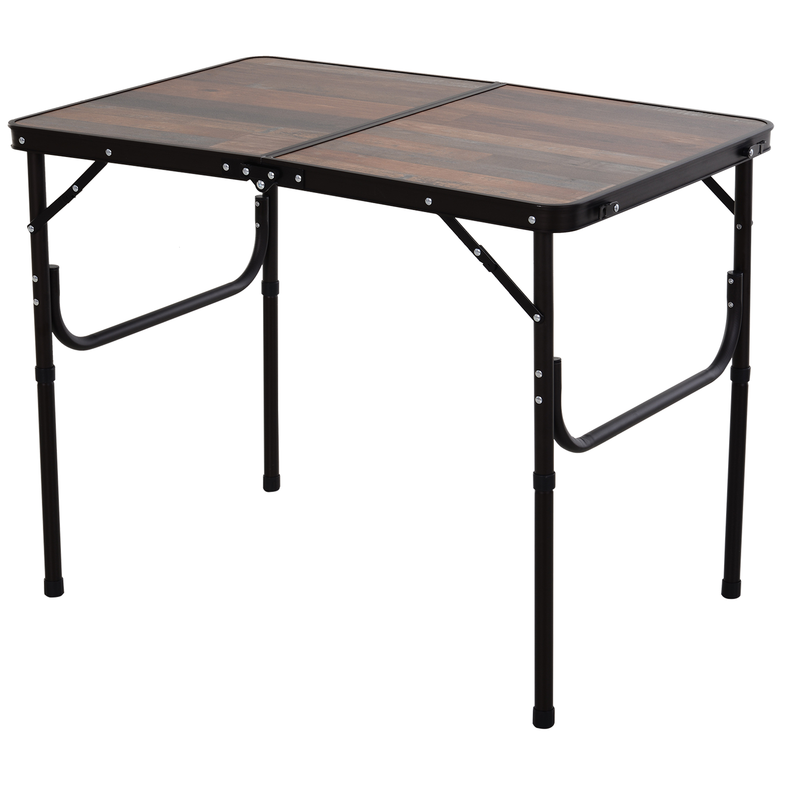 Outsunny 3ft Folding Camping Table Height Adjustable Aluminium Outdoor Garden Party Picnic BBQ Trestle Table Field Kitchen