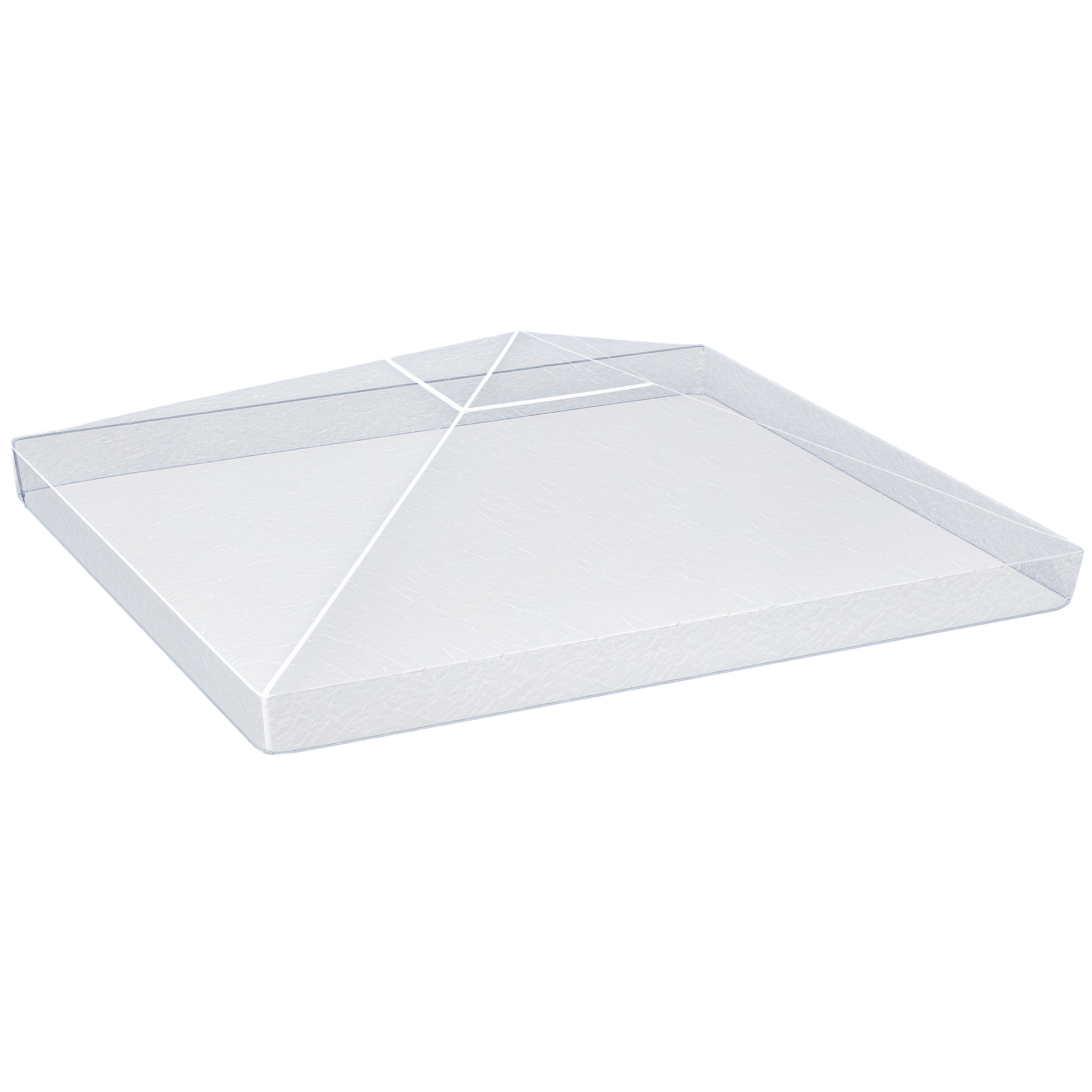 Outsunny Copertura per Gazebo 3x3 m in PVC Impermeabile e Trasparente con Corde di Sicurezza, 300x300x80 cm