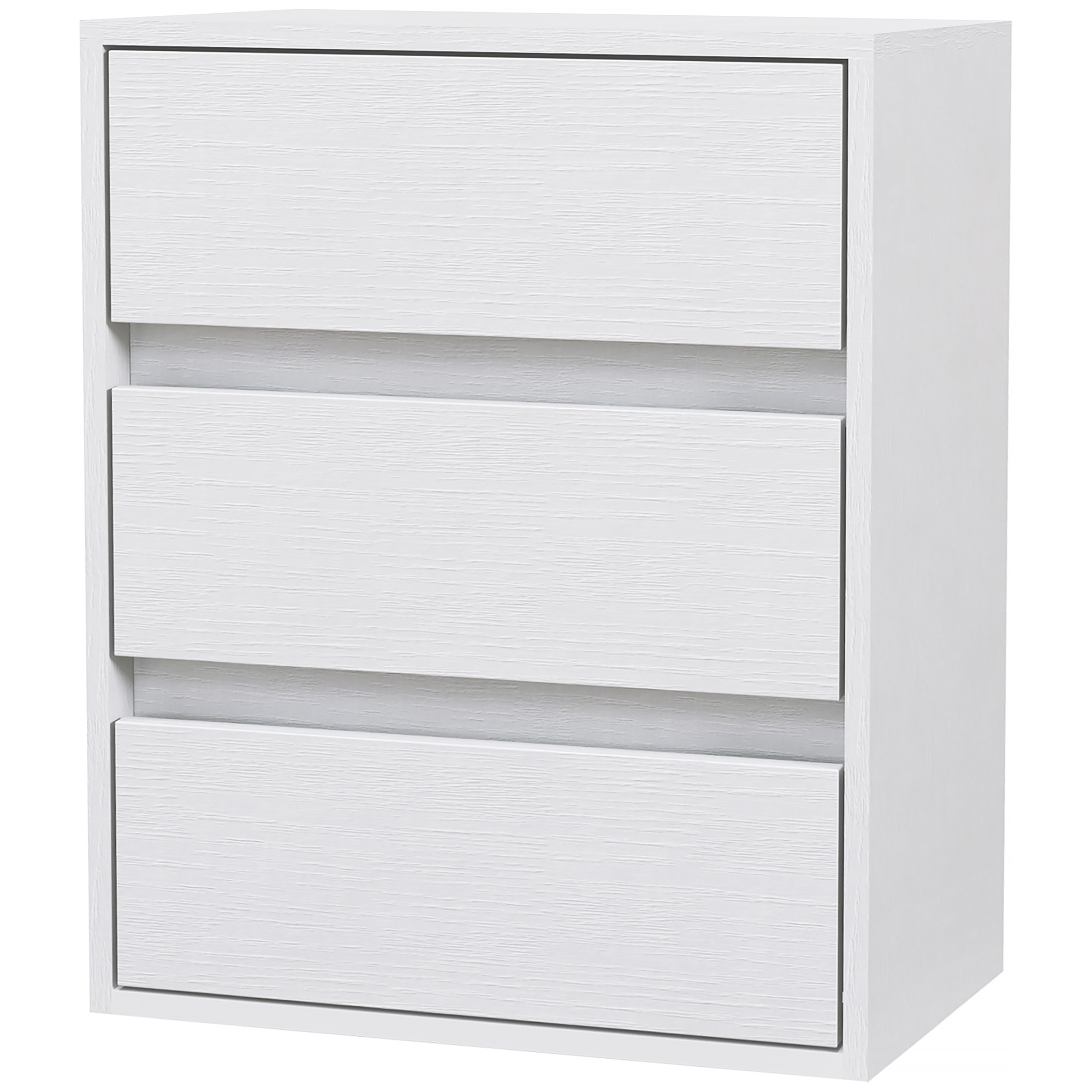 HOMCOM Kommode mit 3 Schubladen für Schlafzimmer und Flur, Schubladenkommode aus Spanplattenmaterial, 40x30x50,5 cm, Weiß   Aosom