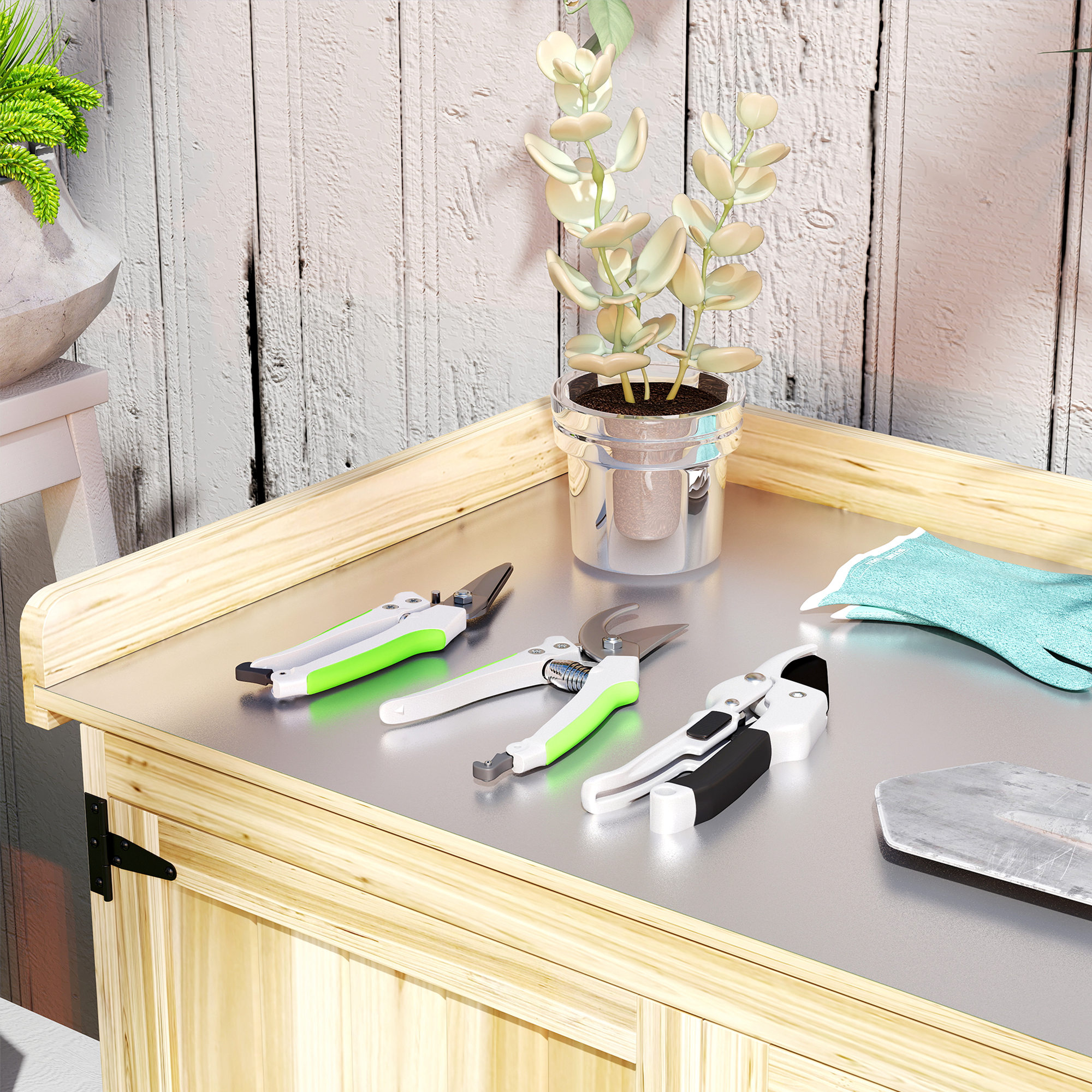 Outsunny Set mit 3 Gartenscheren, Gartenschneide-Set, Amboss-Gartenschere, günstig online kaufen