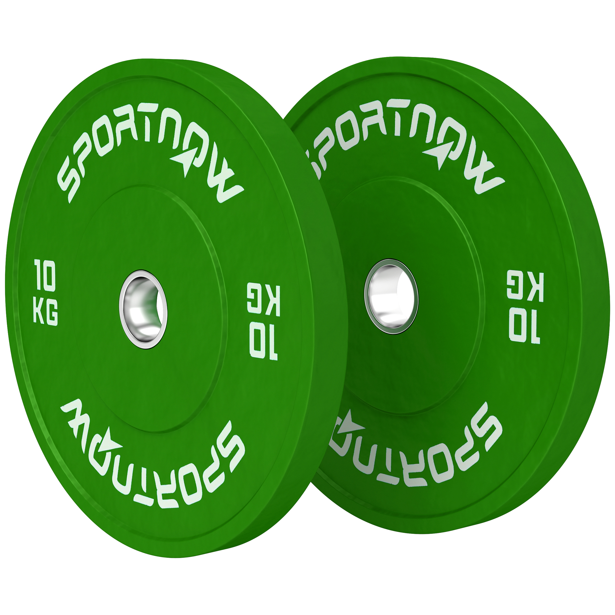 SPORTNOW Set 2 Gewichtsscheiben 2x10 kg aus Gummi, Gewichtsscheiben für Fitnessstudio und Zuhause mit 5 cm Loch für Kurzhanteln und Hantelstangen, Grün   Aosom – SPORTNOW
