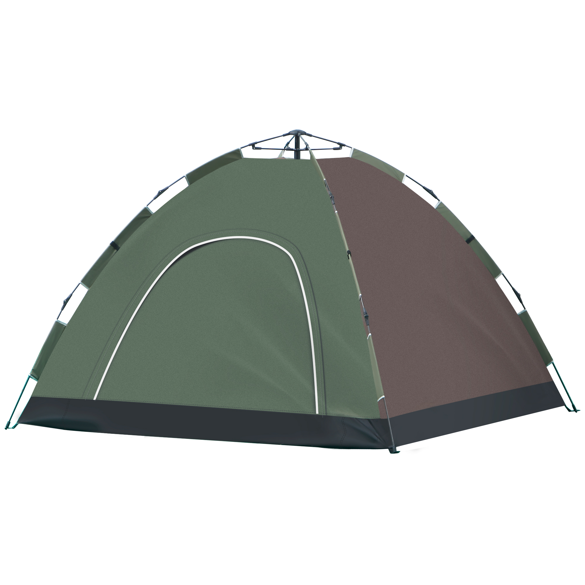 Outsunny Pop-Up Campingzelt für 4 Personen, Strandzelt mit Tragetasche, Lampenhaken und Aufbewahrungstaschen, UV-Schutz, 210x210x135 cm Aosom