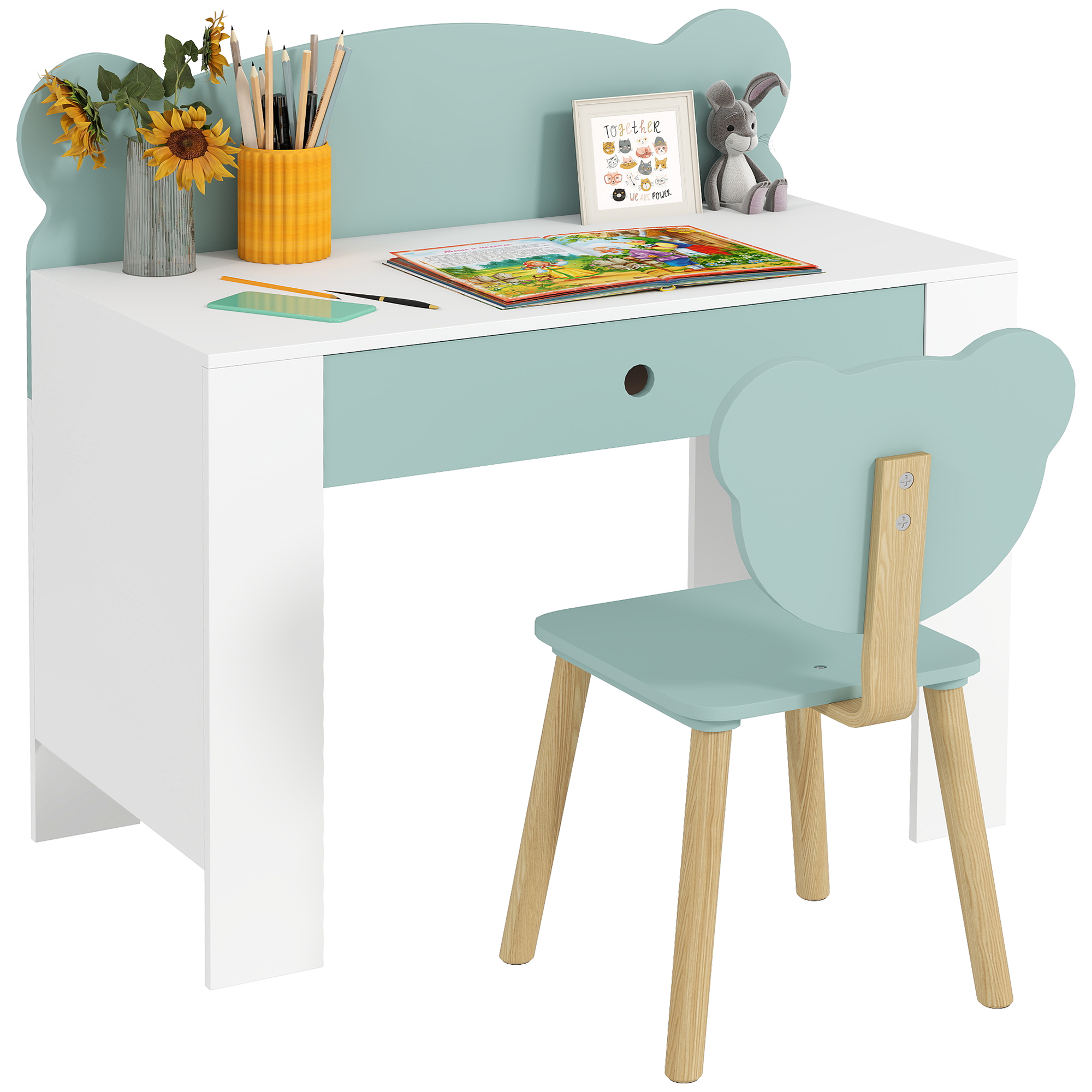 AIYAPLAY Set Bureau d'École et Chaise pour Enfants Réglables Rose | France