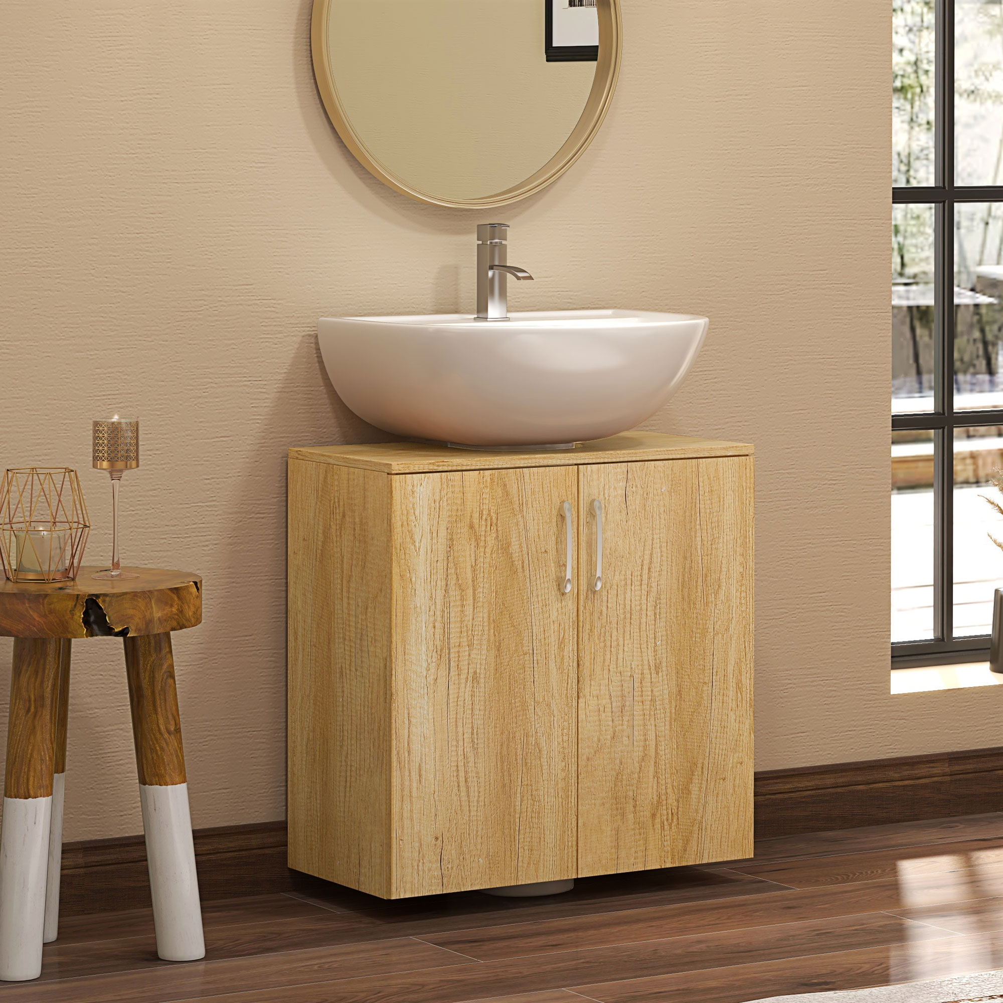 HOMCOM Badezimmer Unterschrank Modern, Hängeschrank mit 2 Türen und 2 Regal günstig online kaufen