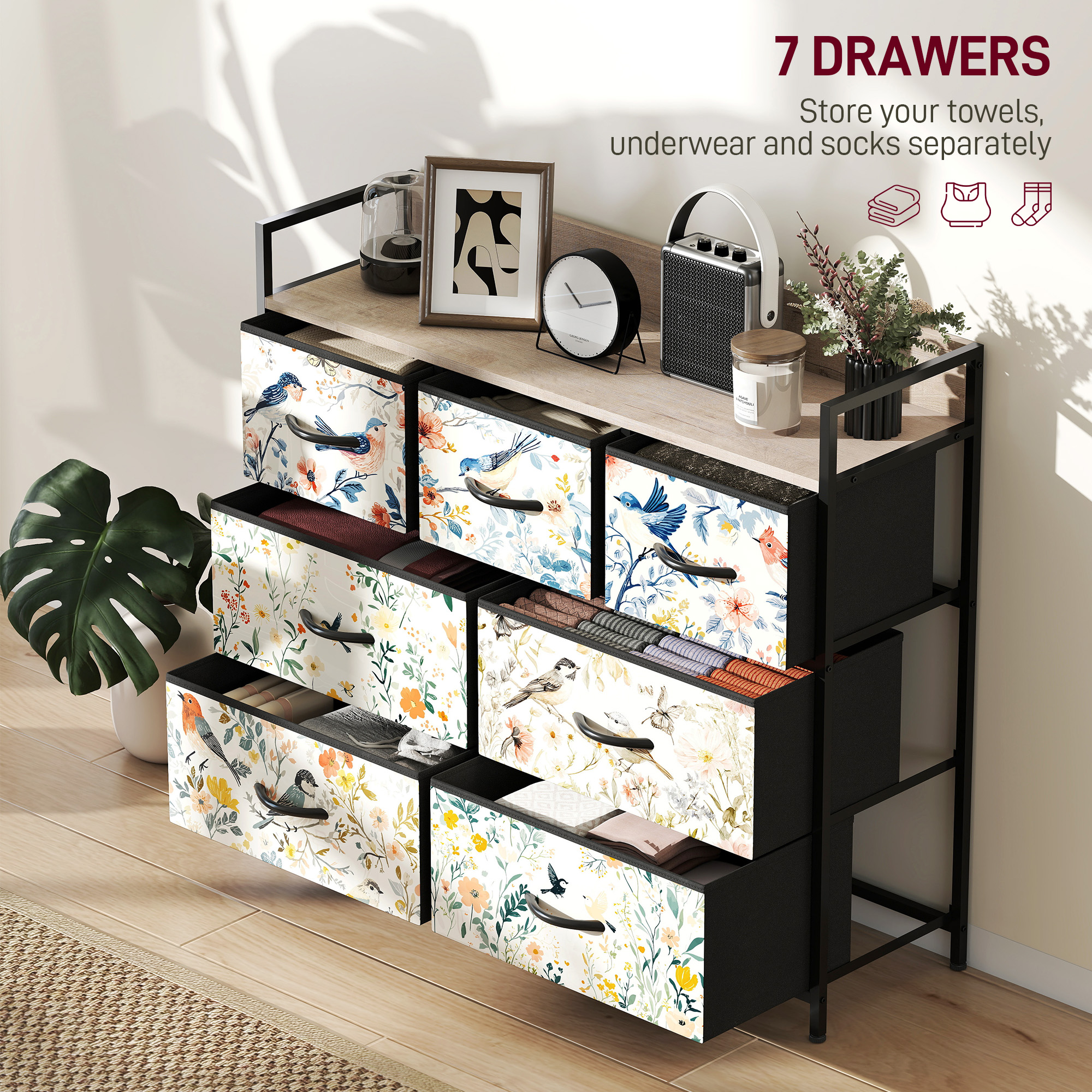 HOMCOM 7-Drawer Chest of Drawers White 4