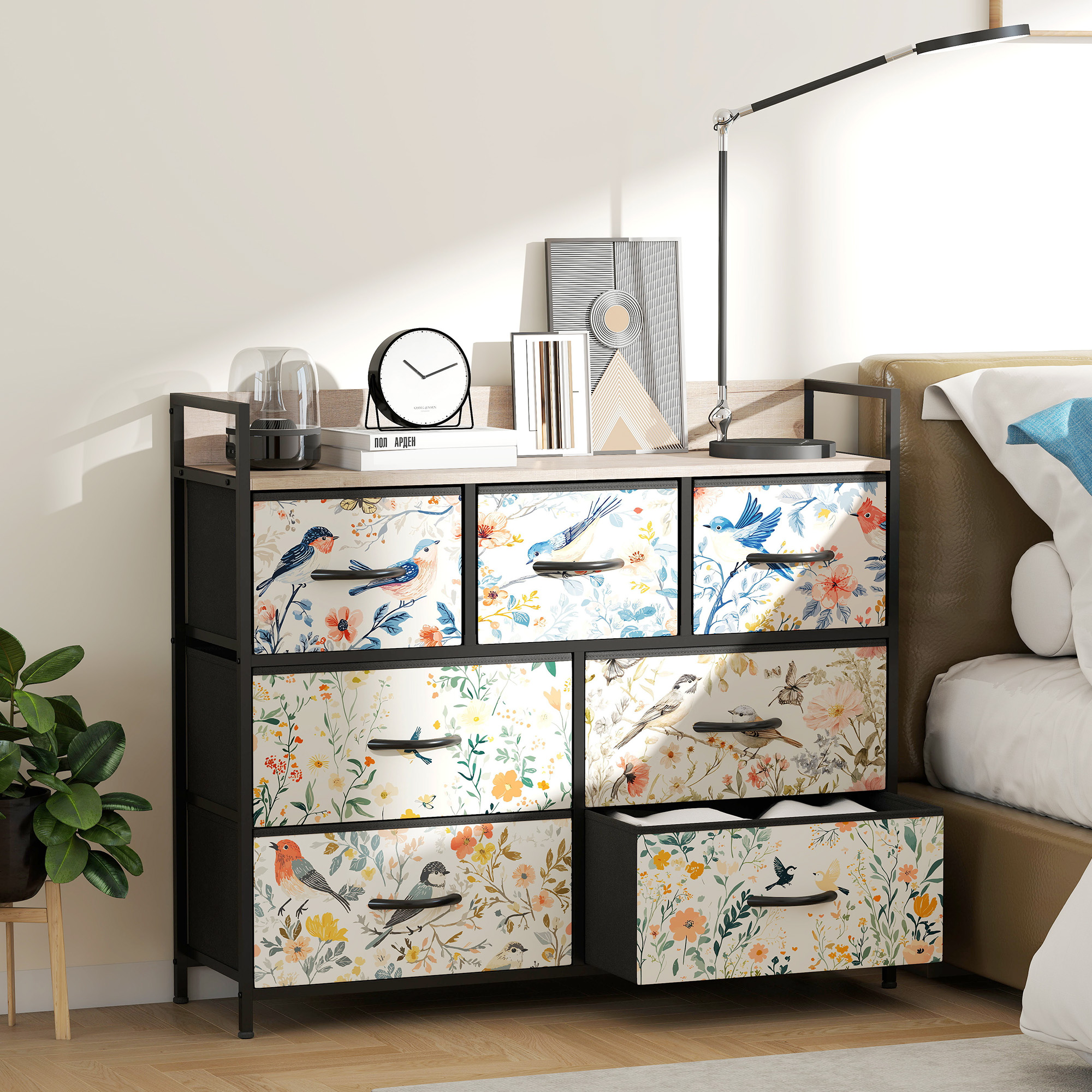 HOMCOM 7-Drawer Chest of Drawers White 2