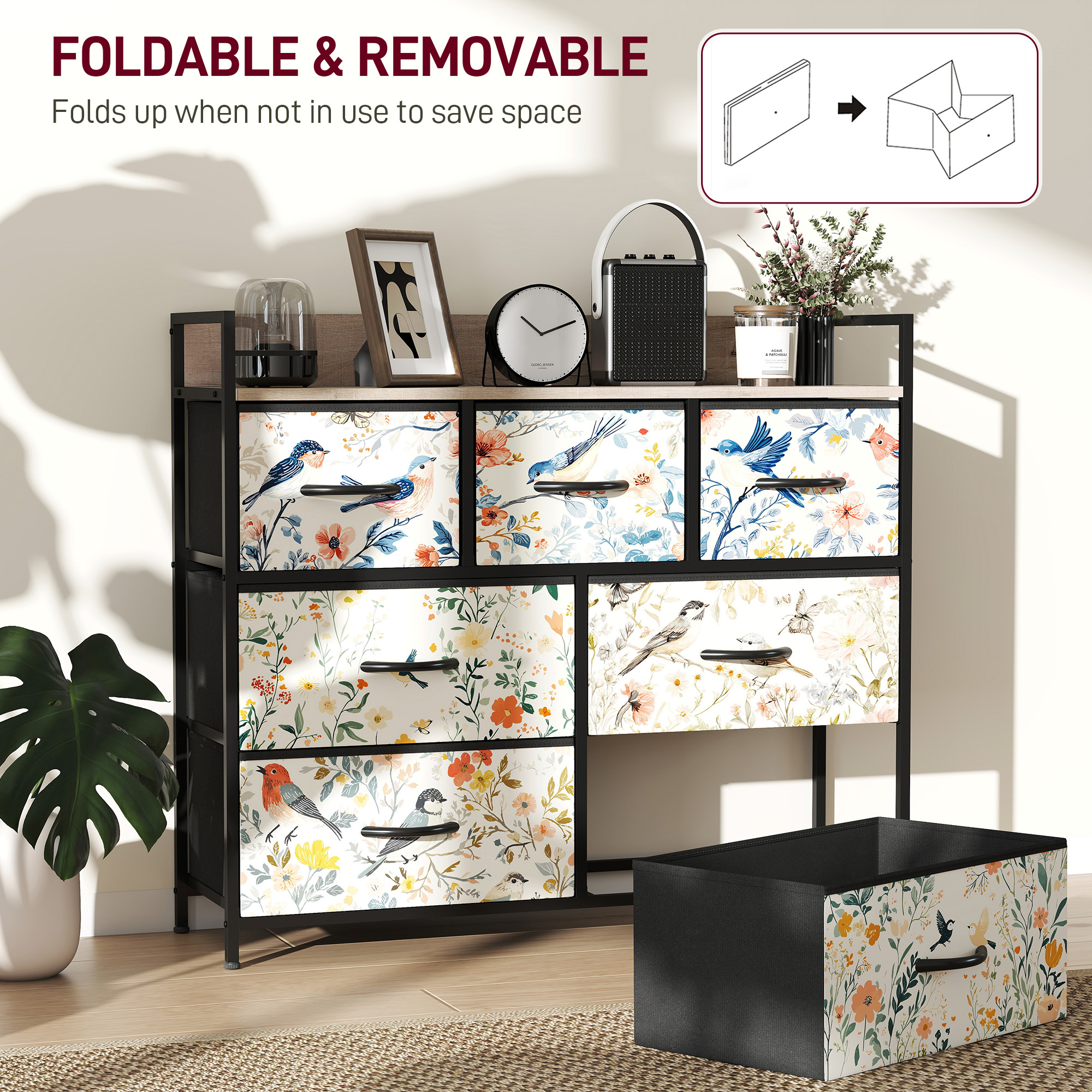 HOMCOM 7-Drawer Chest of Drawers White 6