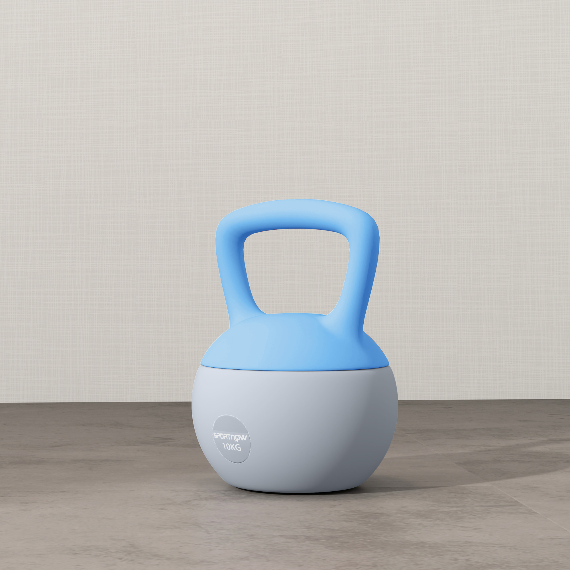 SPORTNOW 10KG Soft Kettlebell, Kettlebell with Non-Slip Handle for Home Gym, Weight Lifting, Strength Training, Light Blue/Grey 9