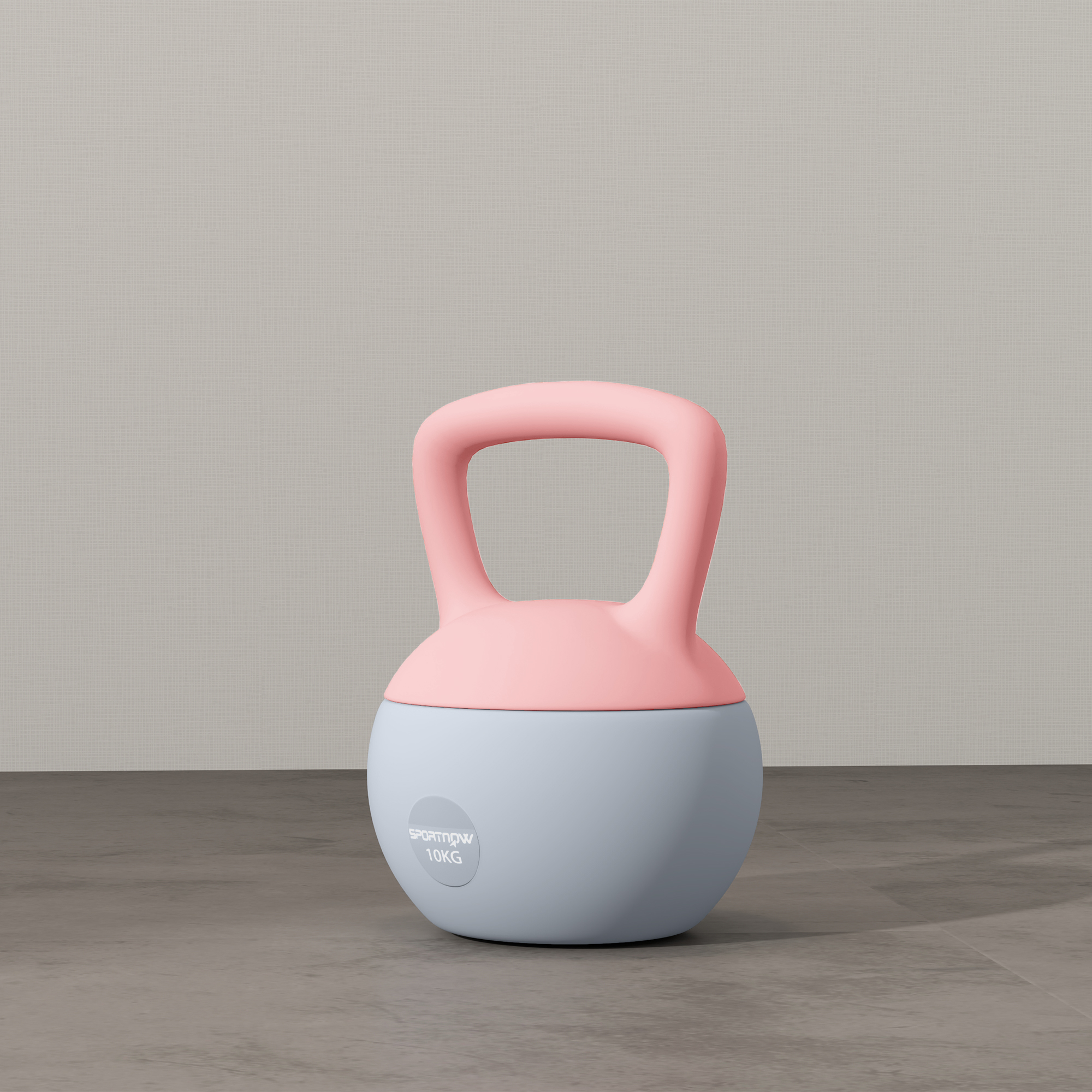 SPORTNOW 10KG Soft Kettlebell, Kettlebell with Non-Slip Handle for Home Gym, Weight Lifting, Strength Training, Pink/Grey 9
