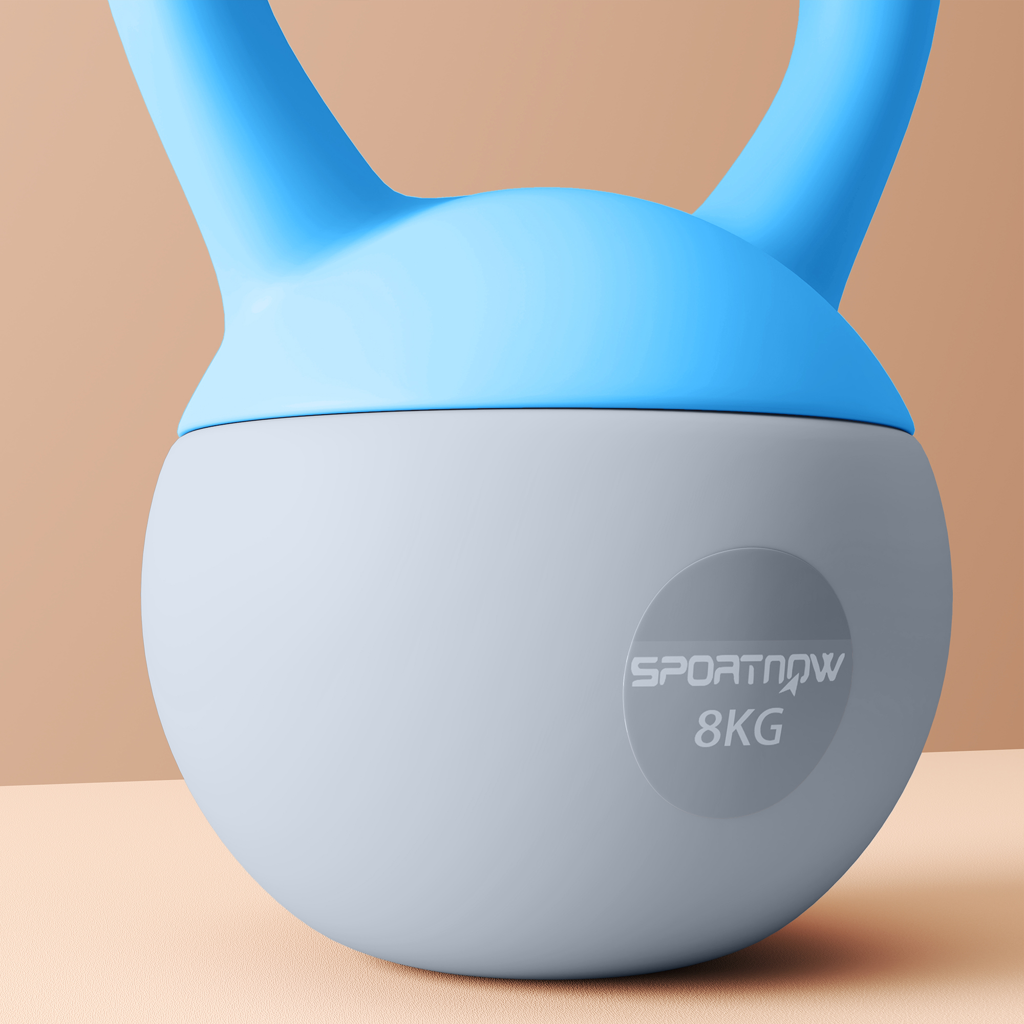 SPORTNOW 8KG Soft Kettlebell, Kettlebell with Non-Slip Handle for Home Gym, Weight Lifting, Strength Training, Light Blue/Grey 8
