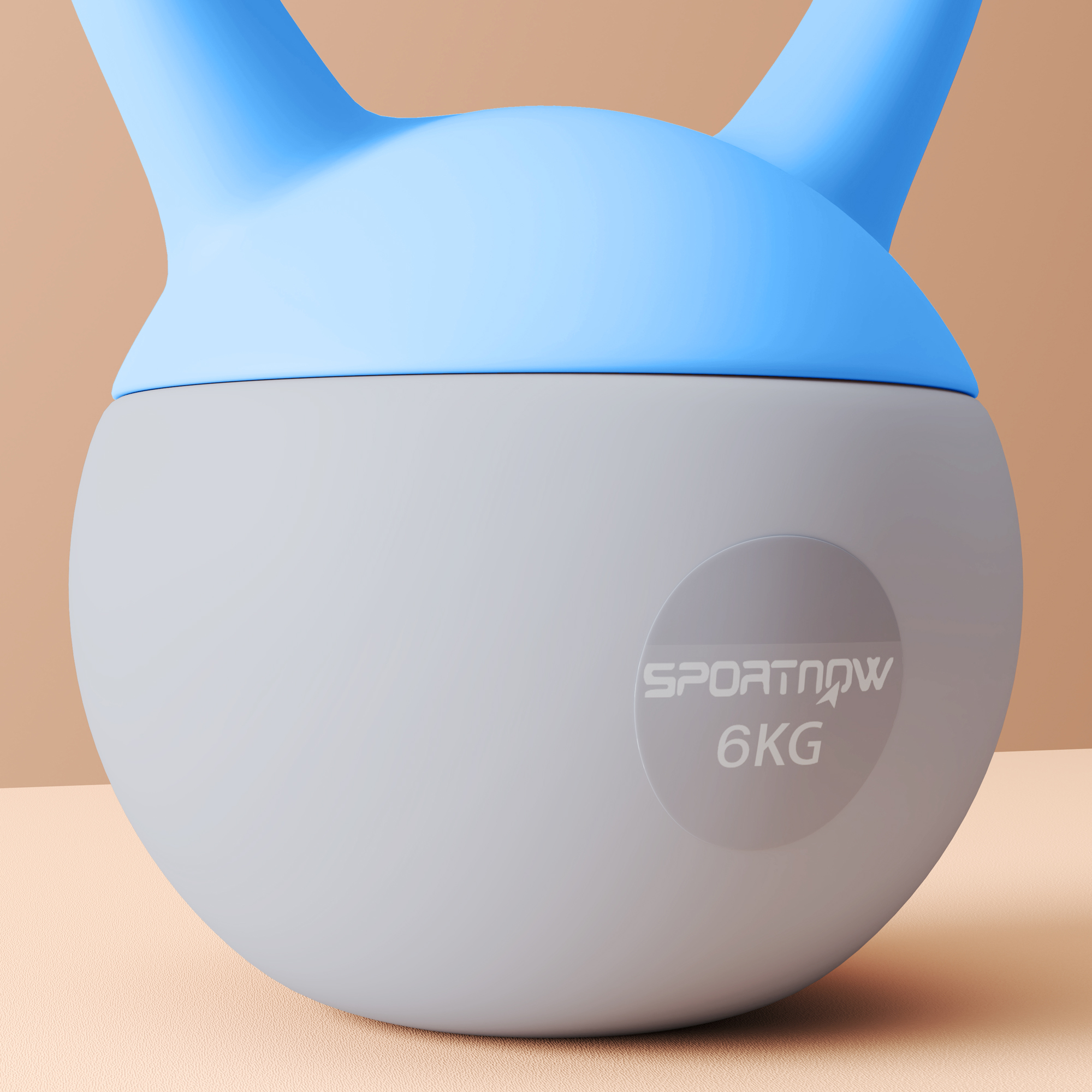 SPORTNOW 6KG Soft Kettlebell, Kettlebell with Non-Slip Handle for Home Gym, Weight Lifting, Strength Training, Light Blue/Grey 8
