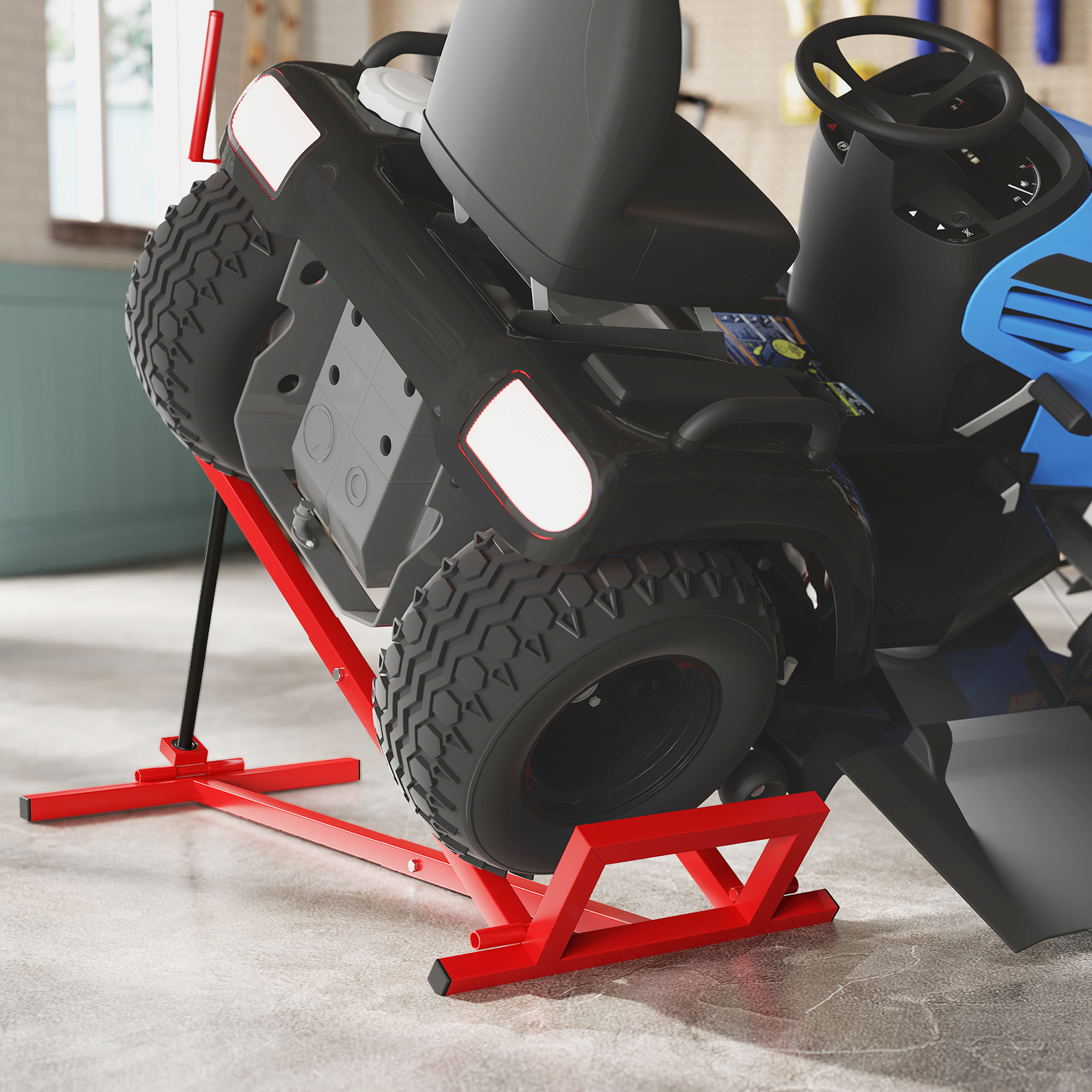 HOMCOM 3 Tonne Farm Jack, 48" High Lift Jack for 4x4 Tractors Trucks Agricultural Lifting, Red