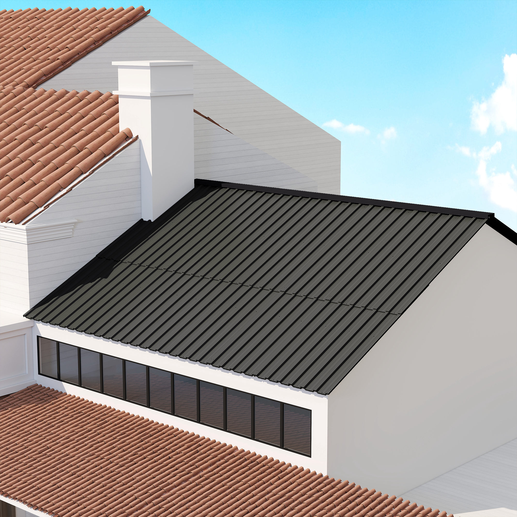 Outsunny Set of 12 Corrugated Steel Roof Sheet Panels Black 9