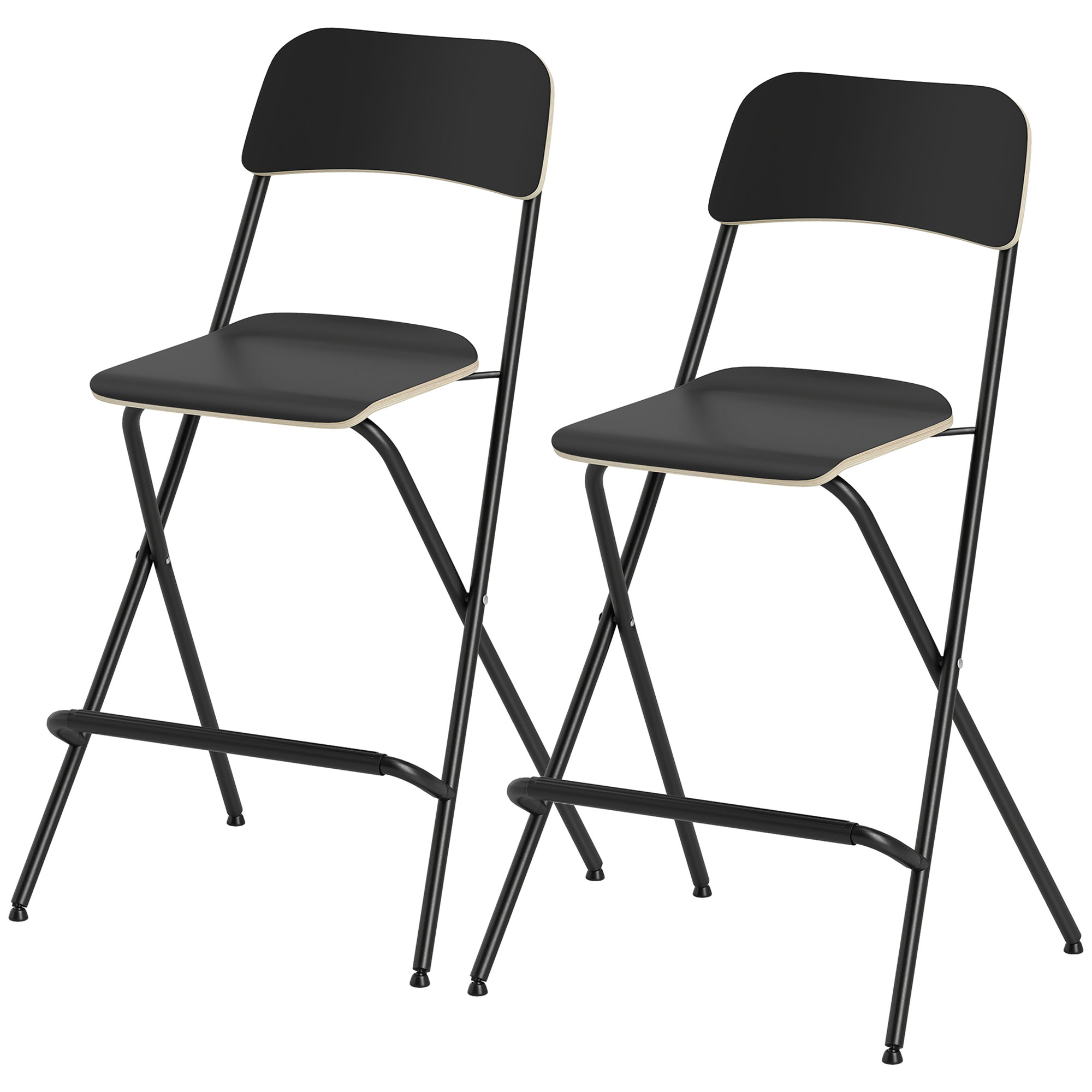 HOMCOM Barhocker Klappbar 2er Set Klapphocker Barstuhl mit Rückenlehne Stah günstig online kaufen