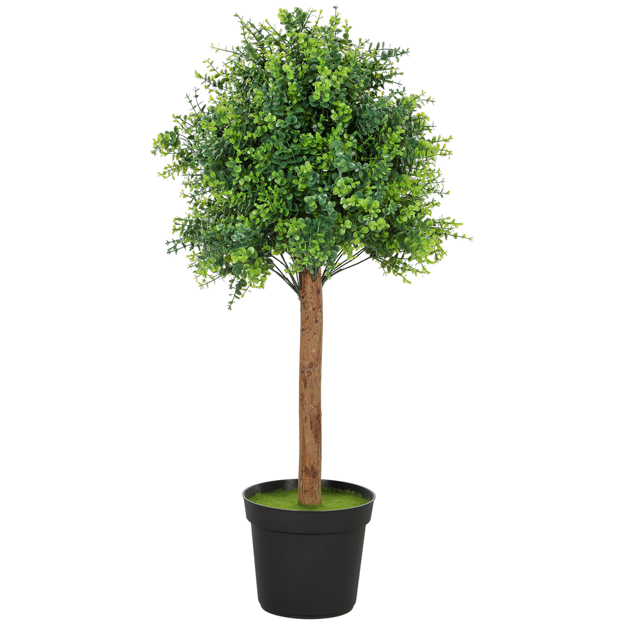 Image of HOMCOM Pianta Artificiale di Bosso 90cm, Pianta Finta in Plastica nel Vaso per Soggiorno Aosom Italy cod005