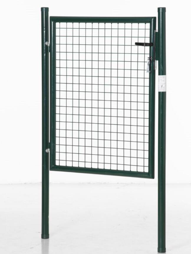 HOMCOM Puerta Verja de Jardín de Acero con Cerradura Manija y 3 Llaves Puerta de Valla Cerca para Exterior Patio Terraza 97x150cm Verde   Aosom España