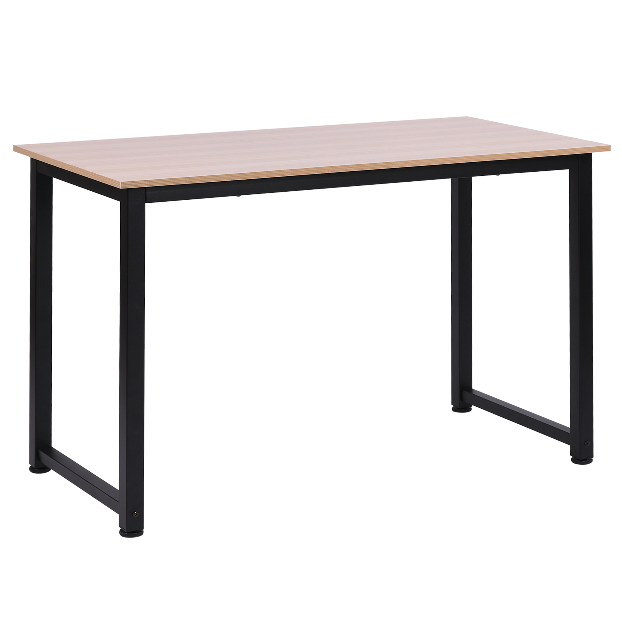 HOMCOM Mesa de Ordenador Escritorio para Hogar Oficina con Pies Ajustables Mobiliario Simple 120x60x76cm Negro y Natural | Aosom España
