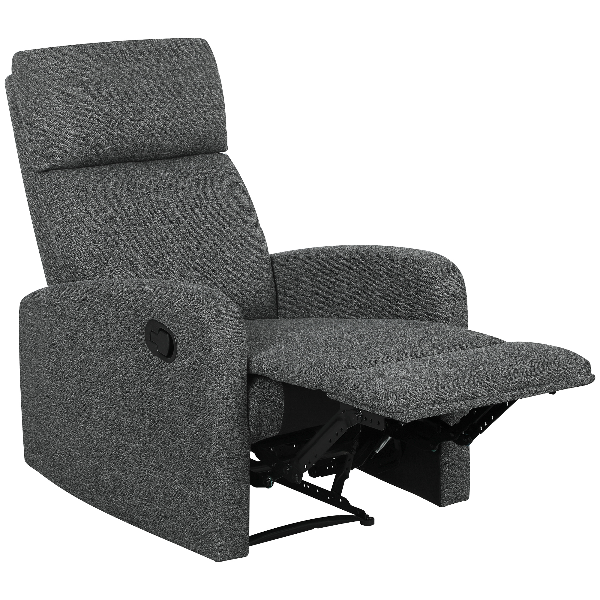 HOMCOM Fauteuil inclinable, fauteuil inclinable avec repose-jambes ajustable, fauteuil de salon moderne avec revêtement en tissu, Gris