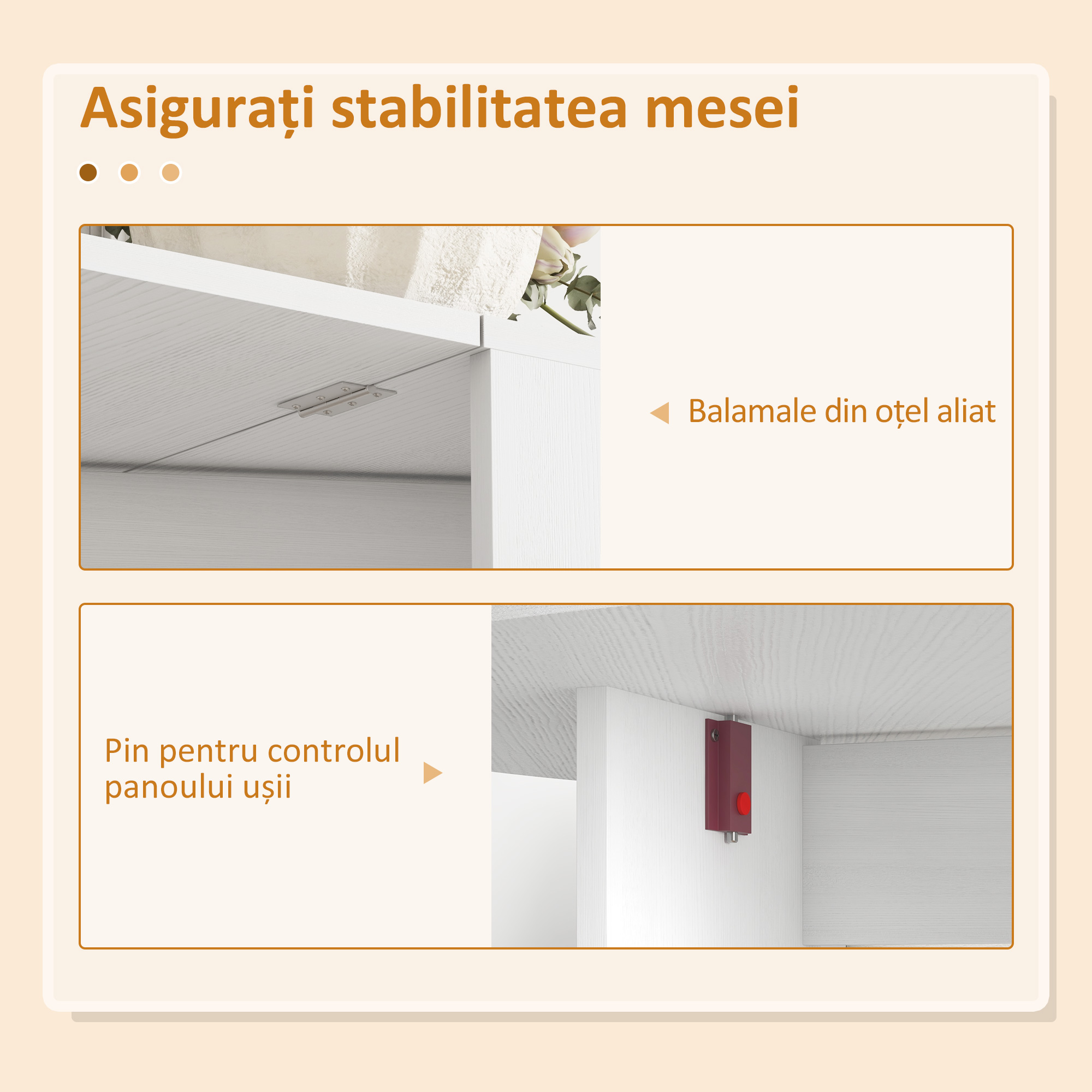  Masa Pliabila pentru 6 Persoane cu 2 Extensii Ovale din Lemn, 163x80x75 cm, Alb [6]