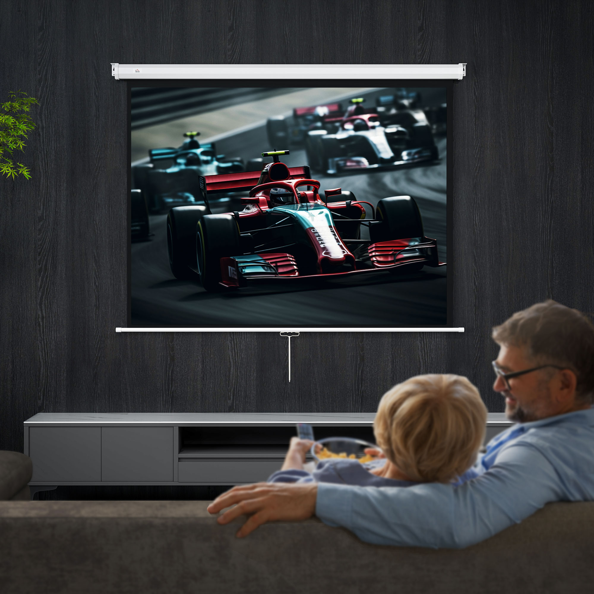 HOMCOM Beamer Leinwand 84 Zoll - HD 4K Projektorleinwand Für Heimkino & Büro