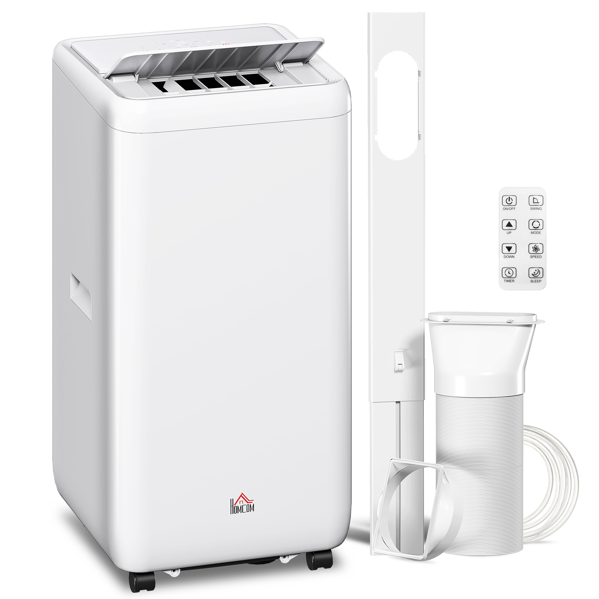 HOMCOM 12,000 BTU 5-in-1 Mobile Air Conditioner, 35m² Radius - White