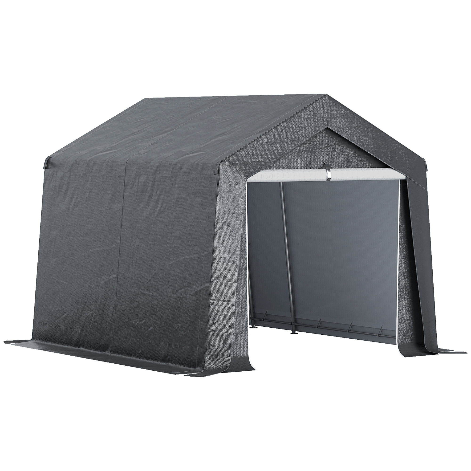 Outsunny 3.6 x 2.1m Portable Outdoor Shed, with Window - Dark Grey