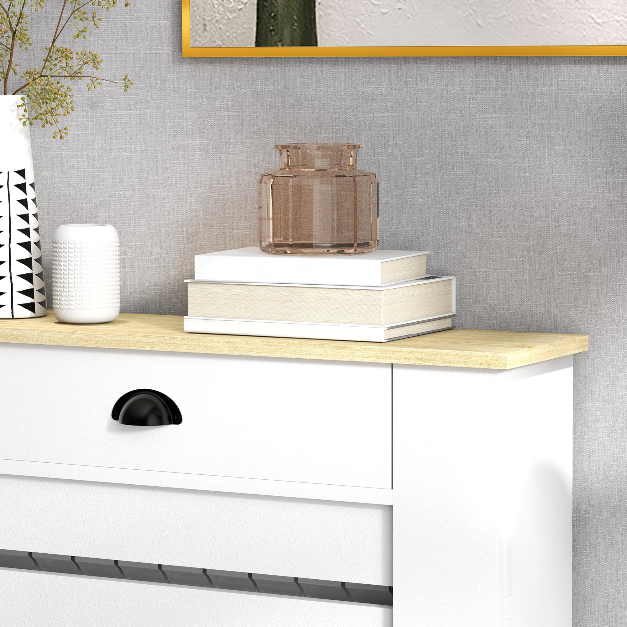 HOMCOM 95.5H x 78Wcm Radiator Cover, with Drawer White 8