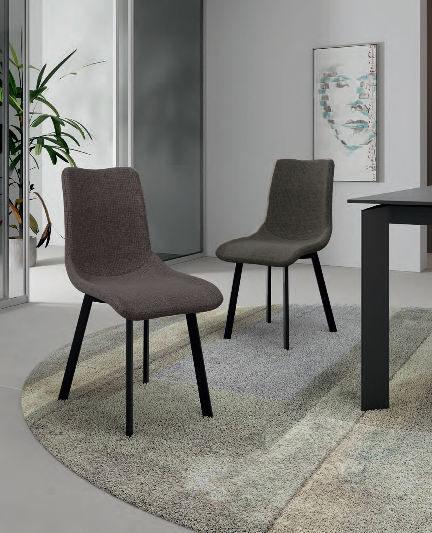 STONES Scaun acoperit cu material textil ușor de curățat. Picioare din metal vopsit 45cm X 56cm H. 86cm | Aosom Romania