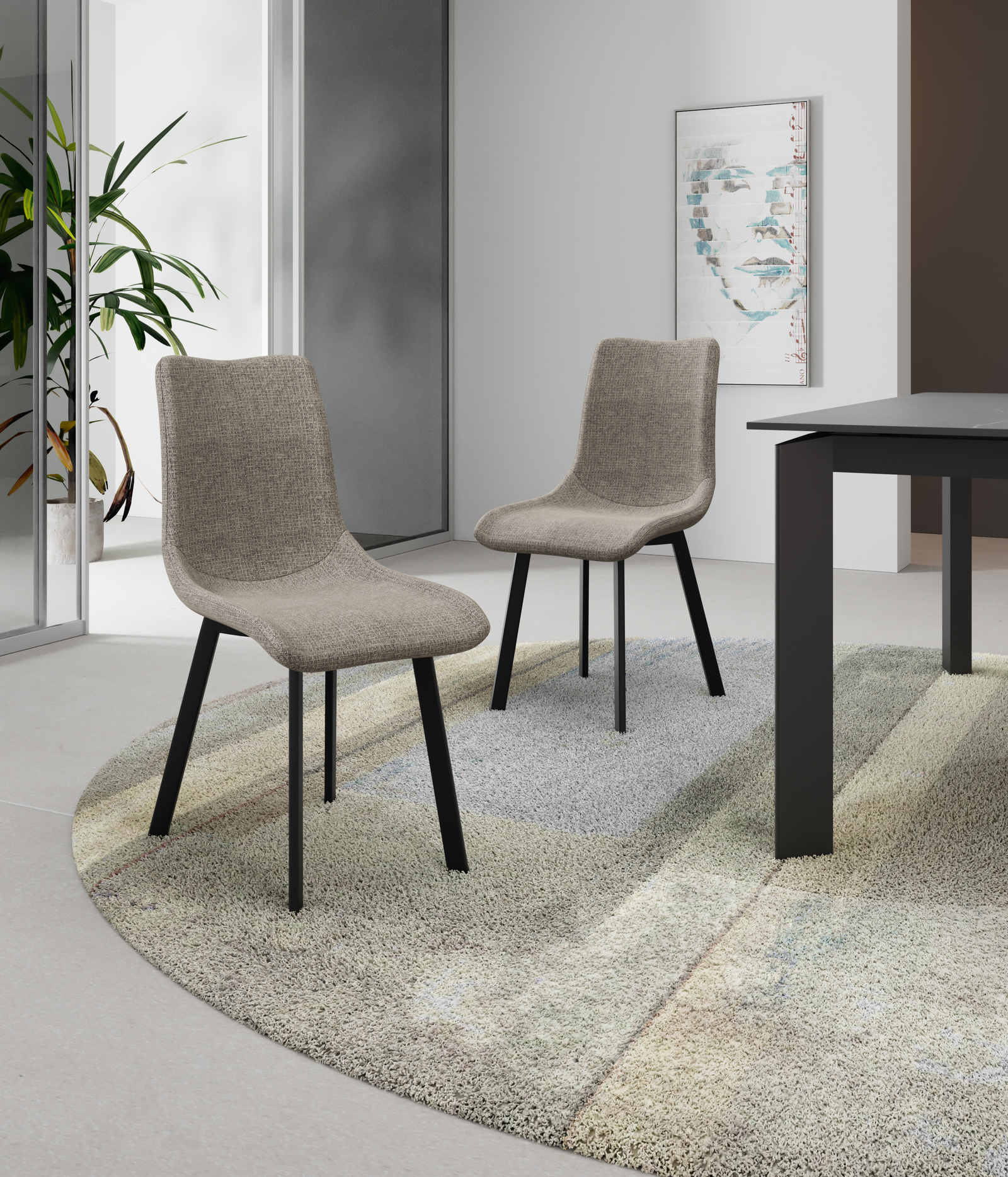 STONES Scaun acoperit cu material textil ușor de curățat. Picioare din metal vopsit 45cm X 56cm H. 86cm | Aosom Romania