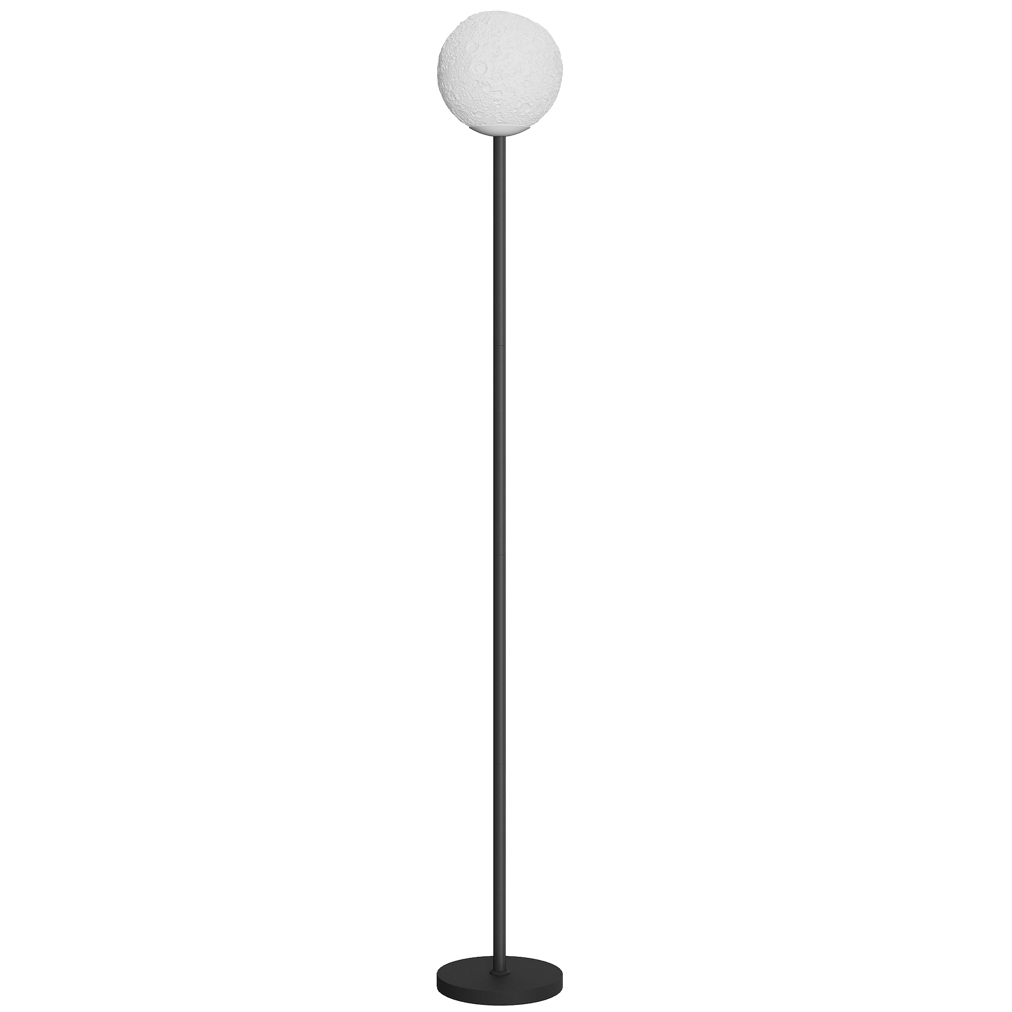 HOMCOM Lámpara de pie con pantalla en forma de luna, interruptor de pie, 3 temperaturas de color, metálica, Negro