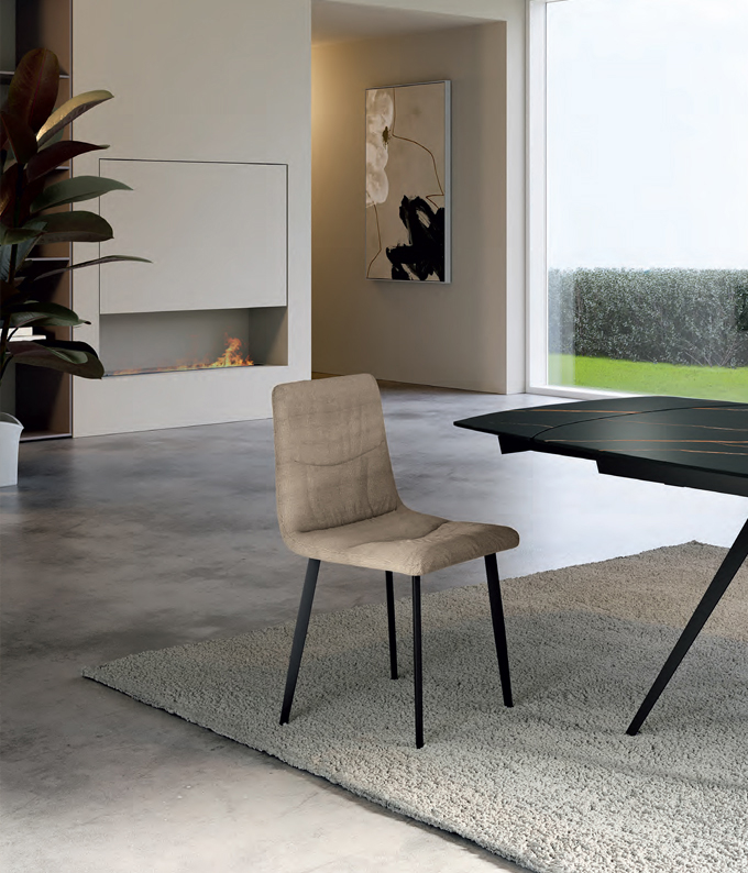 STONES Scaun acoperit cu material textil ușor de curățat.  Picioare din metal vopsit46cm X 55cm H. 87.5cm | Aosom Romania