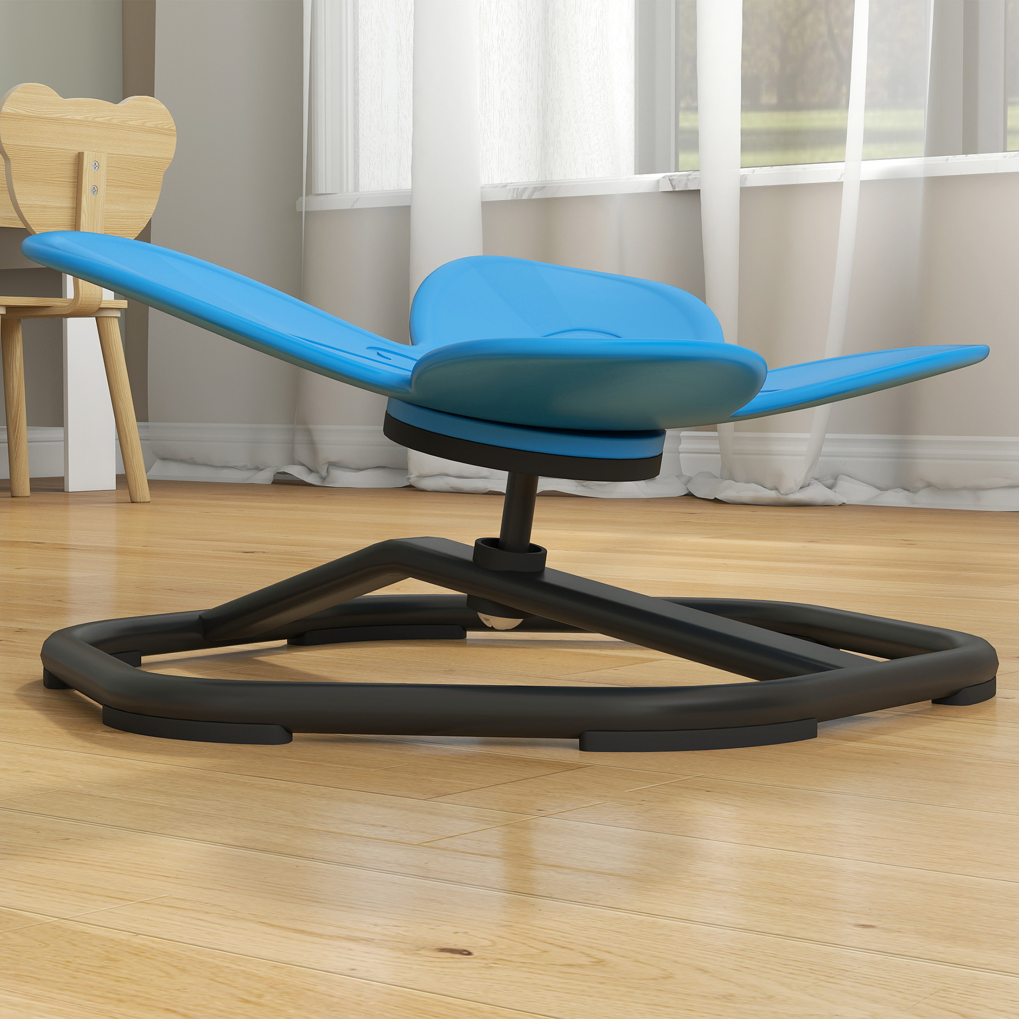 AIYAPLAY Butterfly-Shaped-kids Swivel Chair, Sensory Spinning Chair for Balance, Coordination Training, Blue 9