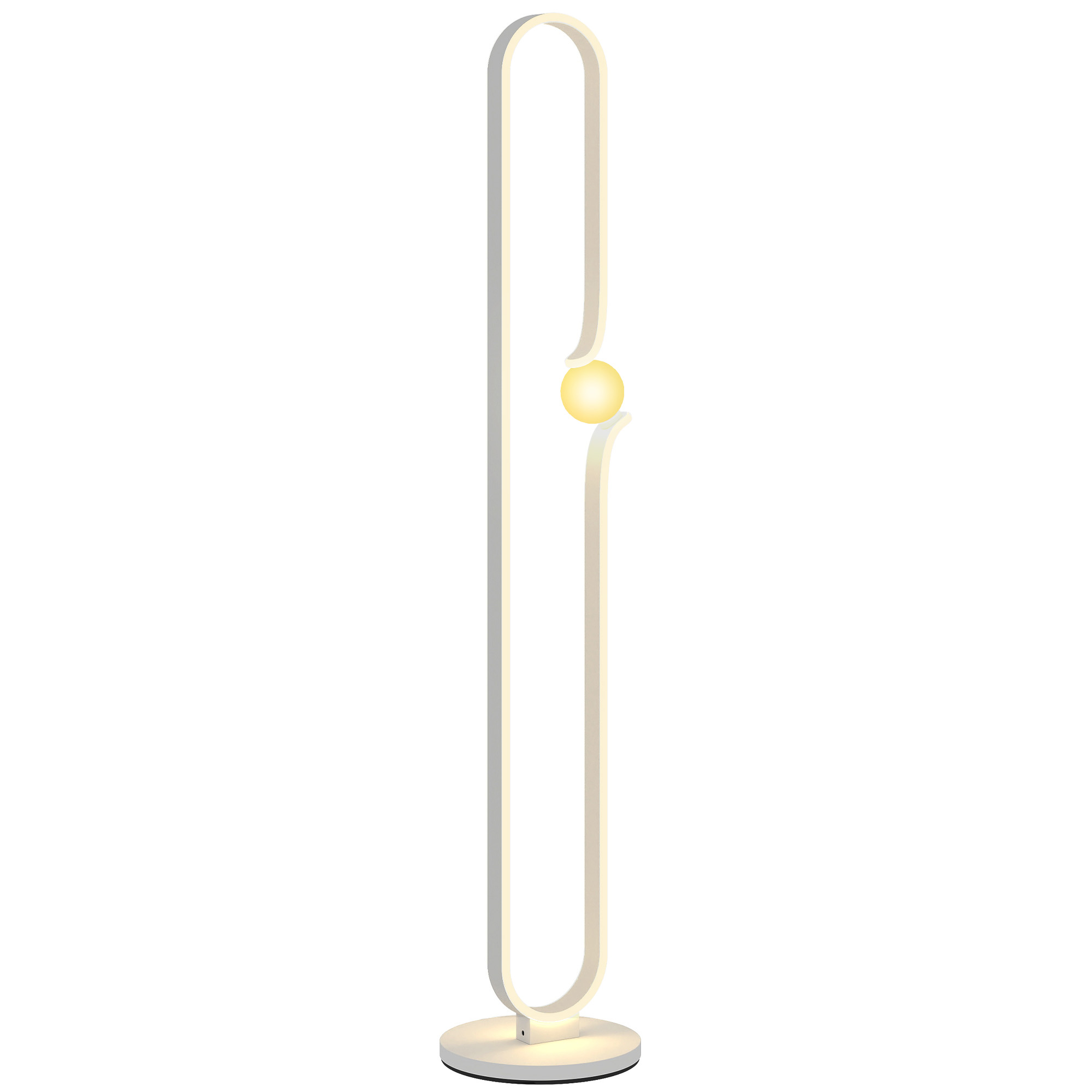 Image of HOMCOM Lampada da Terra a LED a forma di Nota Musicale con Luminosità Regolabile e Pedale, 28x28x145 cm, Bianco Aosom Italy006