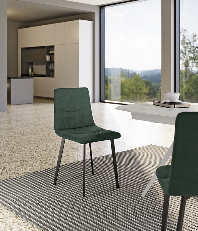 STONES Scaun acoperit cu material textil ușor de curățat. Picioare din metal vopsit 46cm X 55cm H. 87.5cm | Aosom Romania