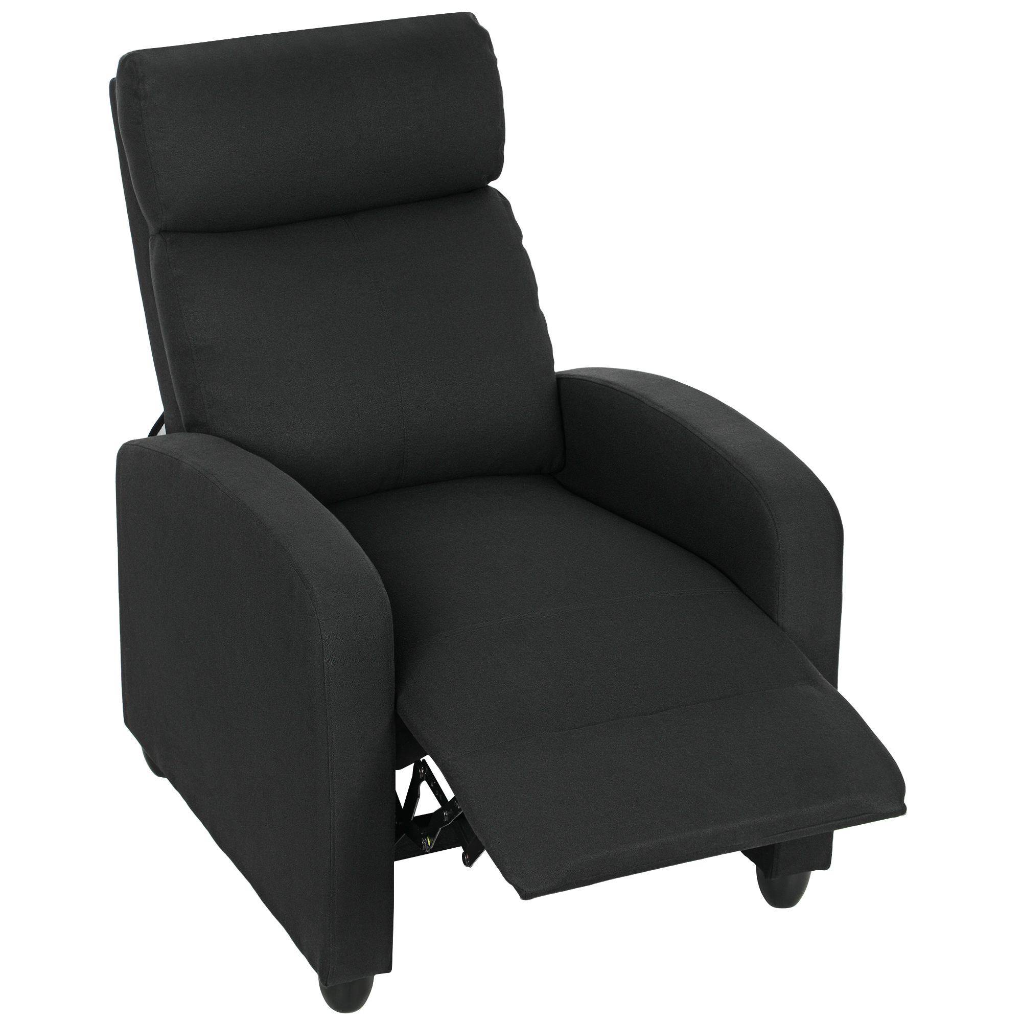 HOMCOM Fauteuil Relax Inclinable Manuellement avec Repose-Pieds et Rembourré en Tissu, Noir
